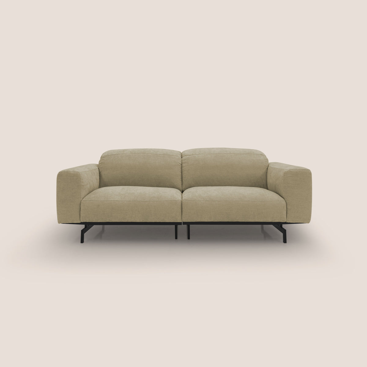 Sakura divano in piuma d'oca modulare componibile in morbido tessuto fiammato impermeabile T14 beige - divitt.sbs