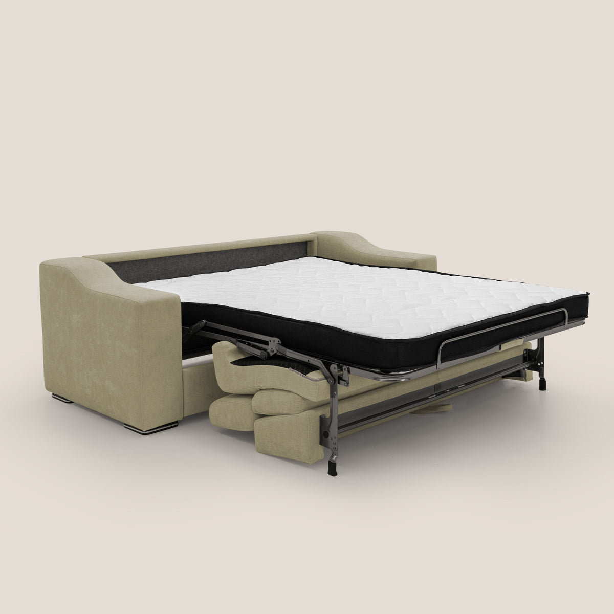 Bomber divano letto matrimoniale con poggiatesta in tessuto impermeabile T14 beige - divitt.sbs