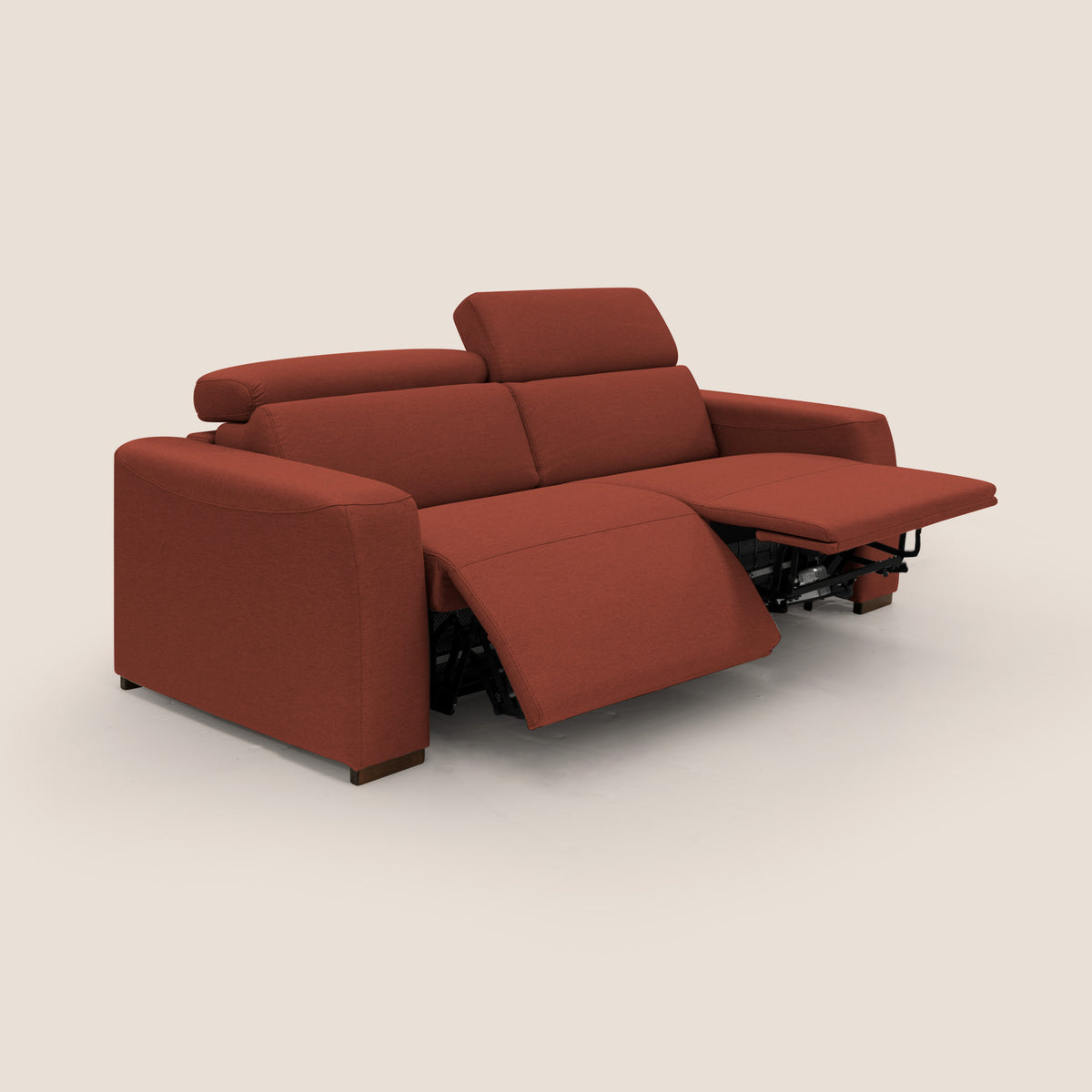 Poseidon divano letto + relax elettrico in tessuto smacchiabile impermeabile T05 rosso - divitt.sbs