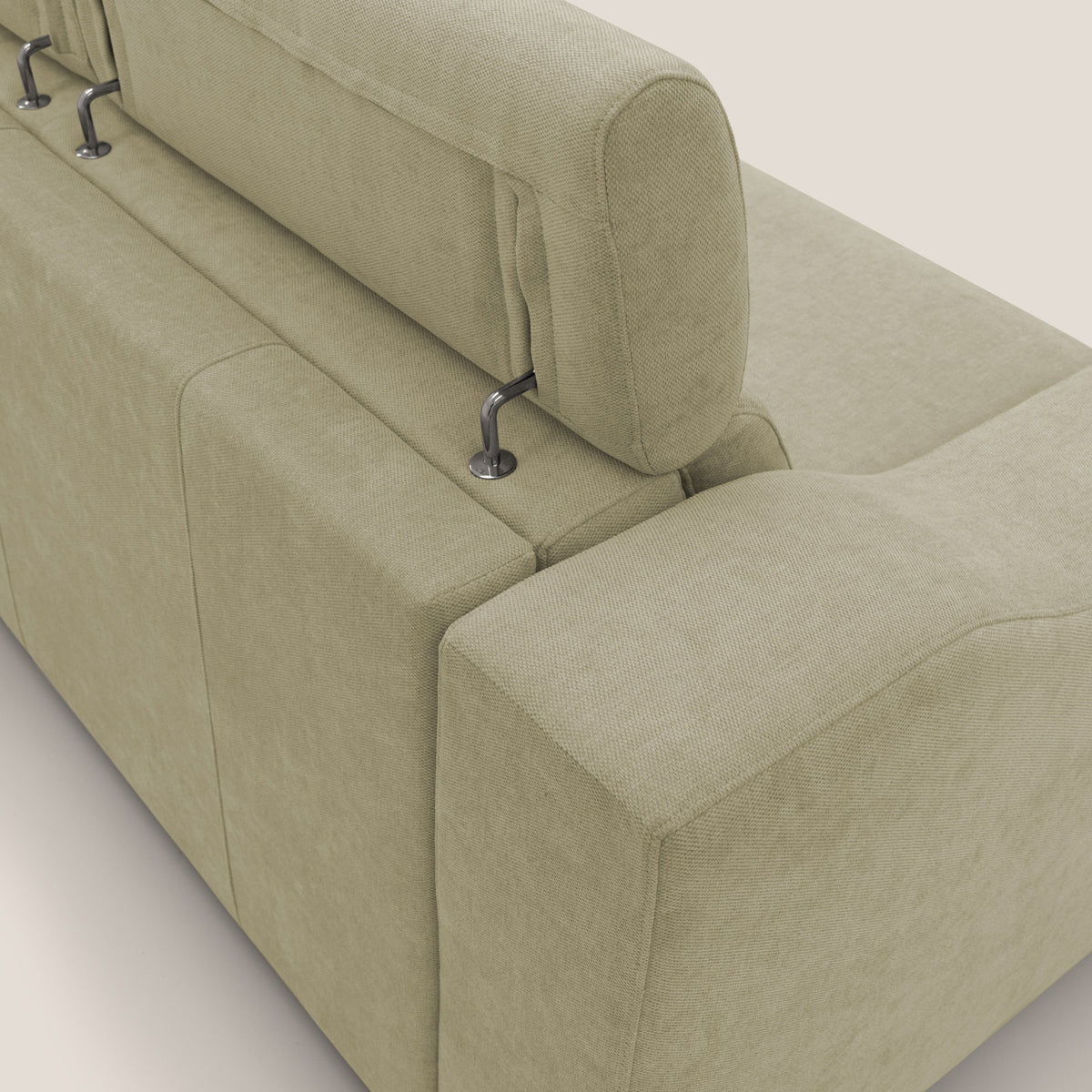 Bomber divano letto matrimoniale con poggiatesta in tessuto impermeabile T14 beige - divitt.sbs