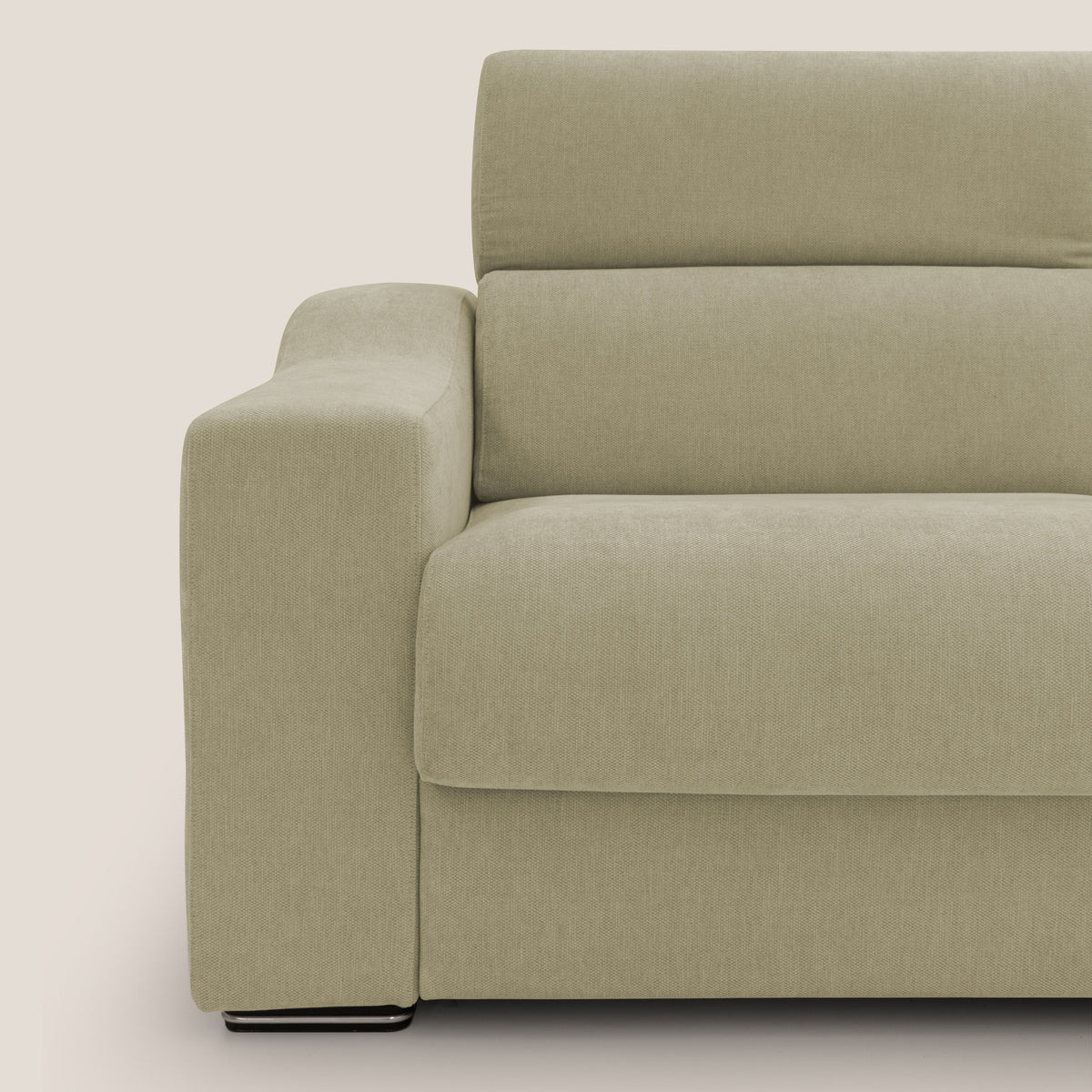 Bomber divano letto matrimoniale con poggiatesta in tessuto impermeabile T14 beige - divitt.sbs