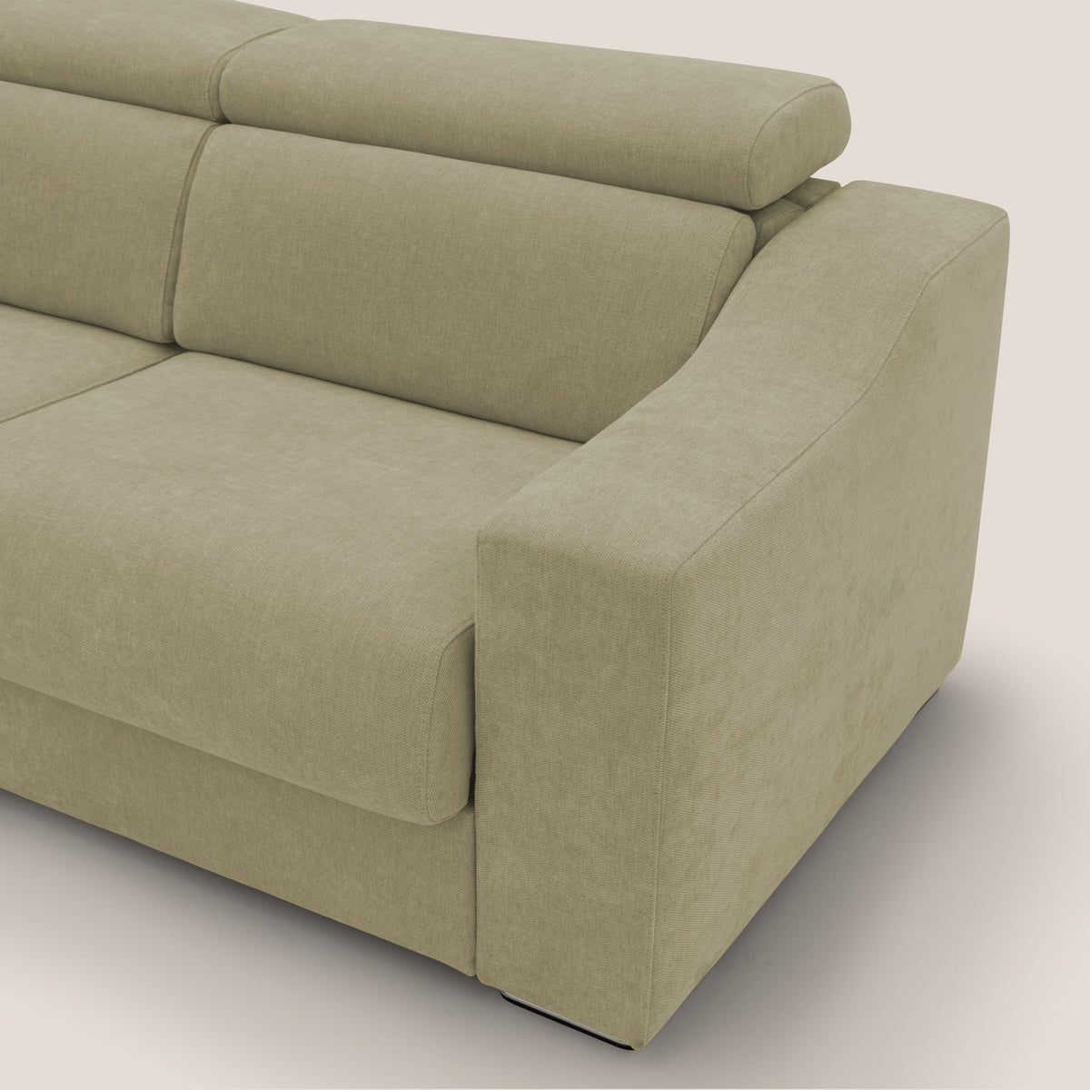 Bomber divano letto matrimoniale con poggiatesta in tessuto impermeabile T14 beige - divitt.sbs