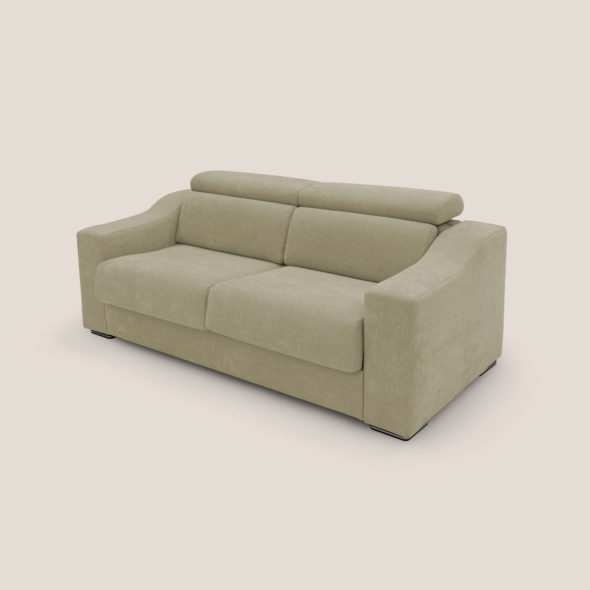 Bomber divano letto matrimoniale con poggiatesta in tessuto impermeabile T14 beige - divitt.sbs
