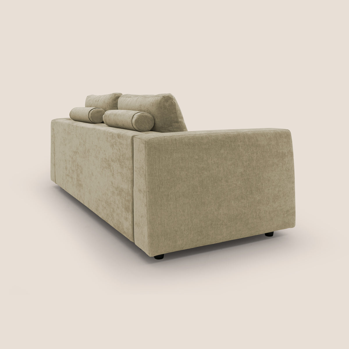 Freia Divano letto minimal materasso h15 cm con morbidi schienali in tessuto impermeabile T14 - divitt.sbs