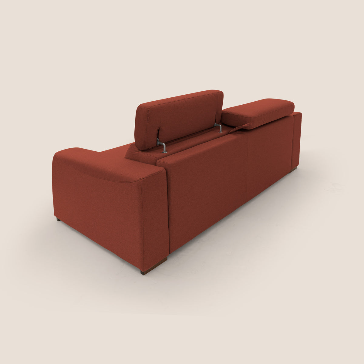 Poseidon divano letto + relax elettrico in tessuto smacchiabile impermeabile T05 rosso - divitt.sbs