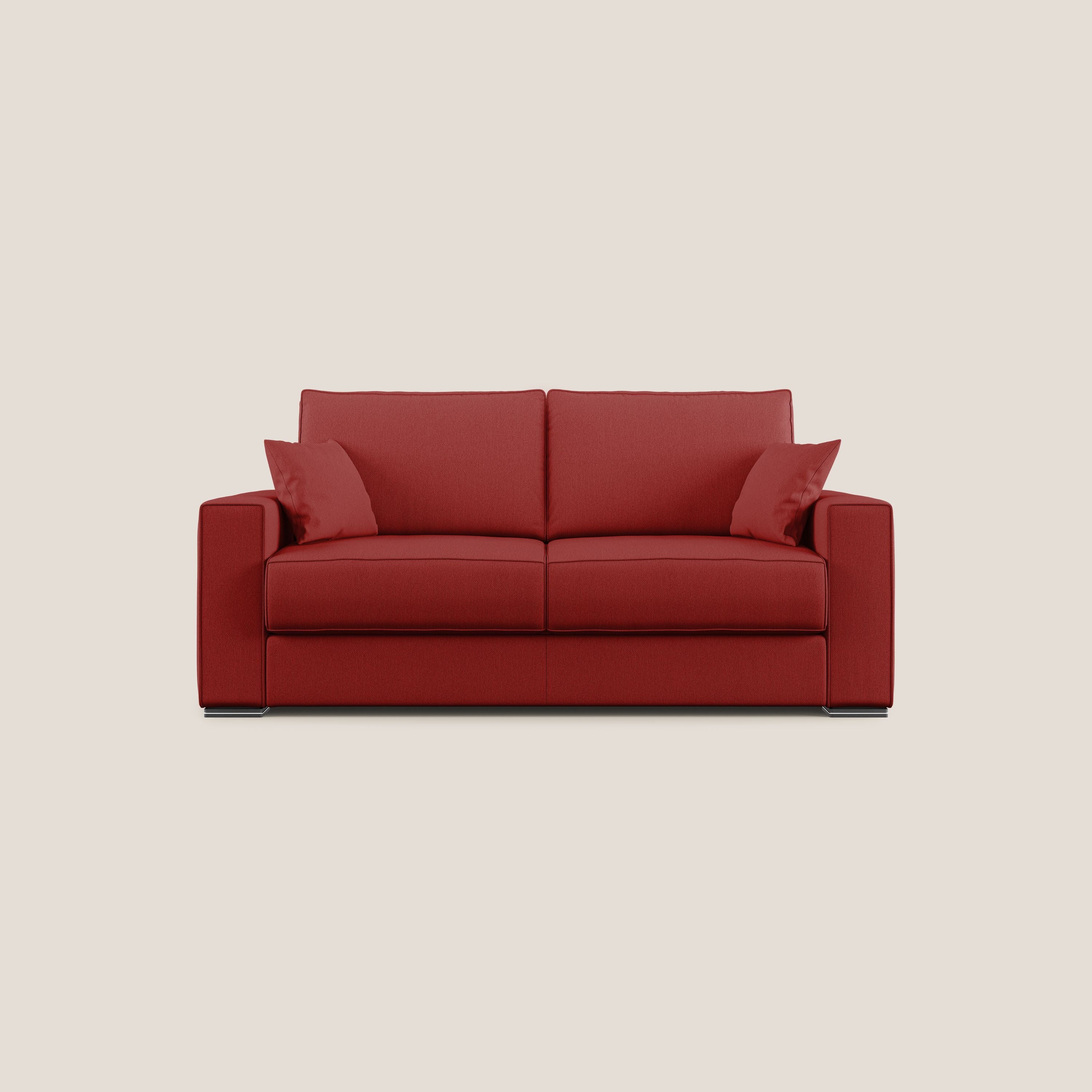 Dream Divano letto moderno dai morbidi cuscini in tessuto smacchiabile T05 rosso - divitt.sbs