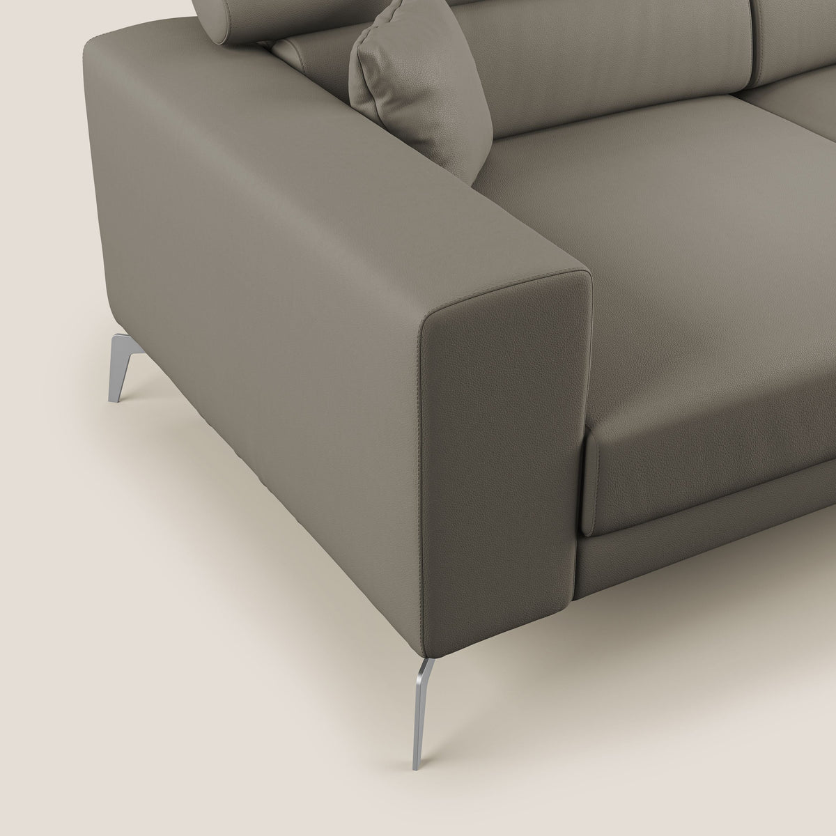 Blade Divano moderno con poggiatesta reclinabili in Ecopelle T04 talpa - divitt.sbs