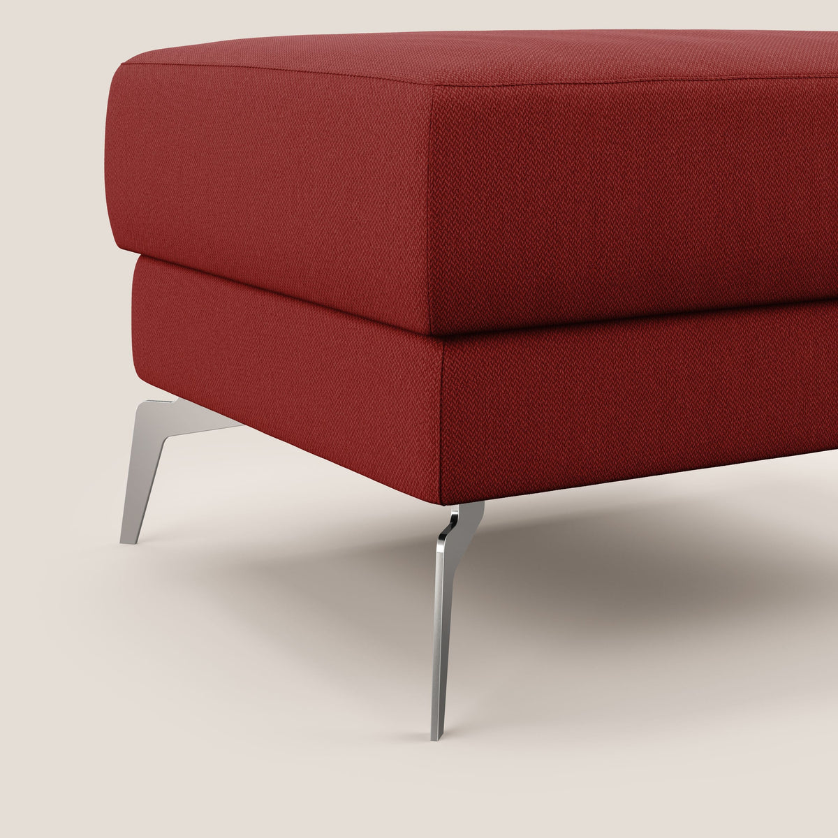 Star Pouf con piedini alti in tessuto smacchiabile T05 rosso - divitt.sbs
