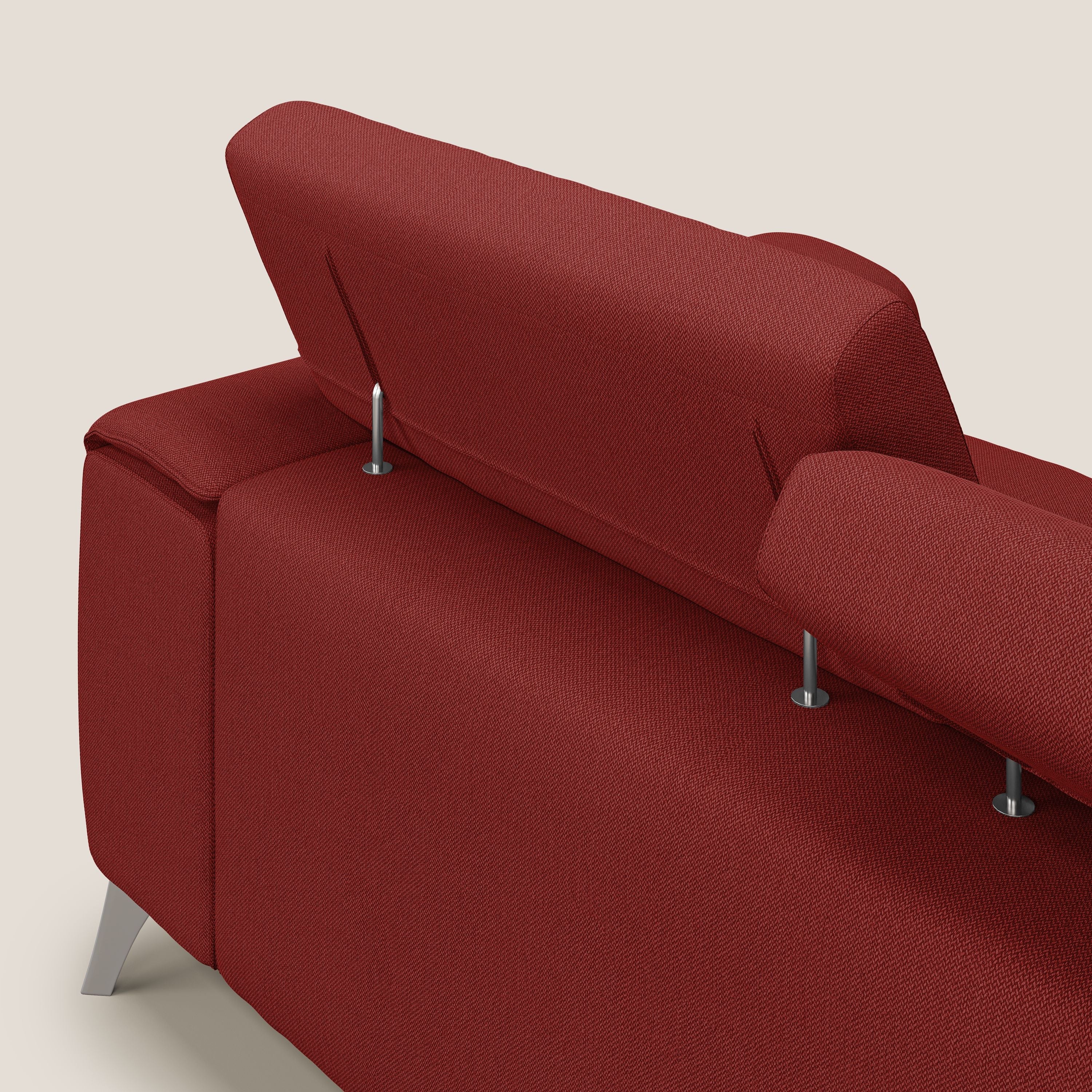 Fusion divano con 3 sedute allungabili in tessuto smacchiabile T05 rosso - divitt.sbs