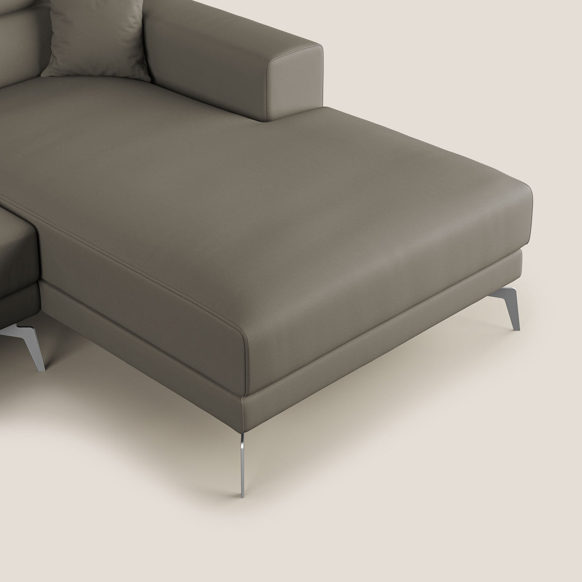 Blade Divano moderno angolare con poggiatesta reclinabili in Ecopelle T04 talpa - divitt.sbs
