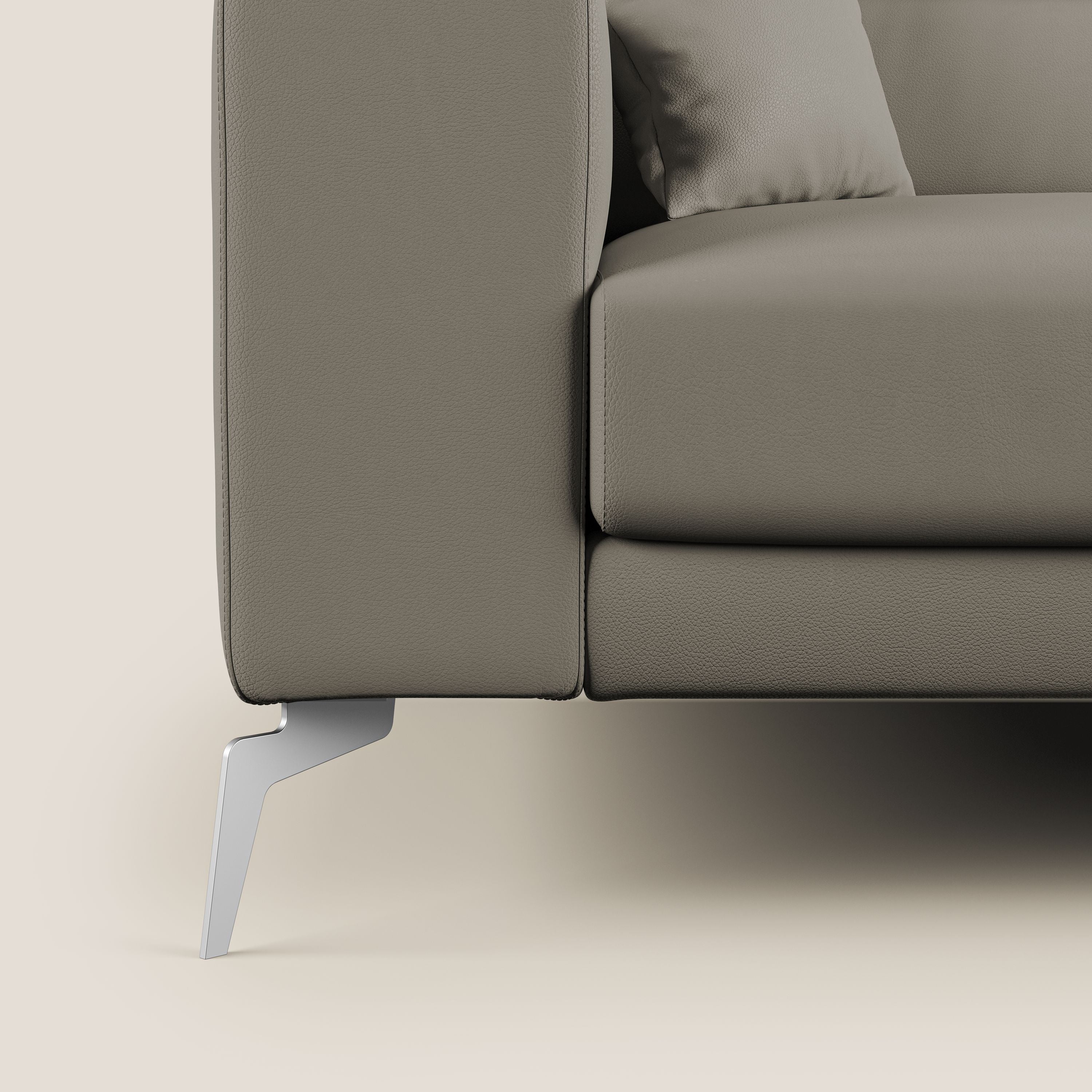 Blade Divano moderno angolare con poggiatesta reclinabili in Ecopelle T04 talpa - divitt.sbs