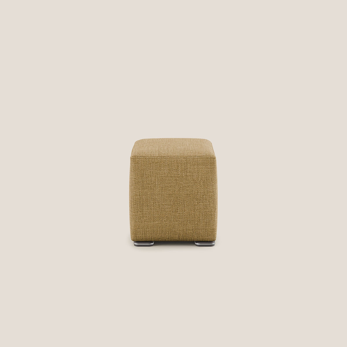 Cube pouf in morbido tessuto impermeabile ad intreccio melangiato T06 giallo - divitt.sbs