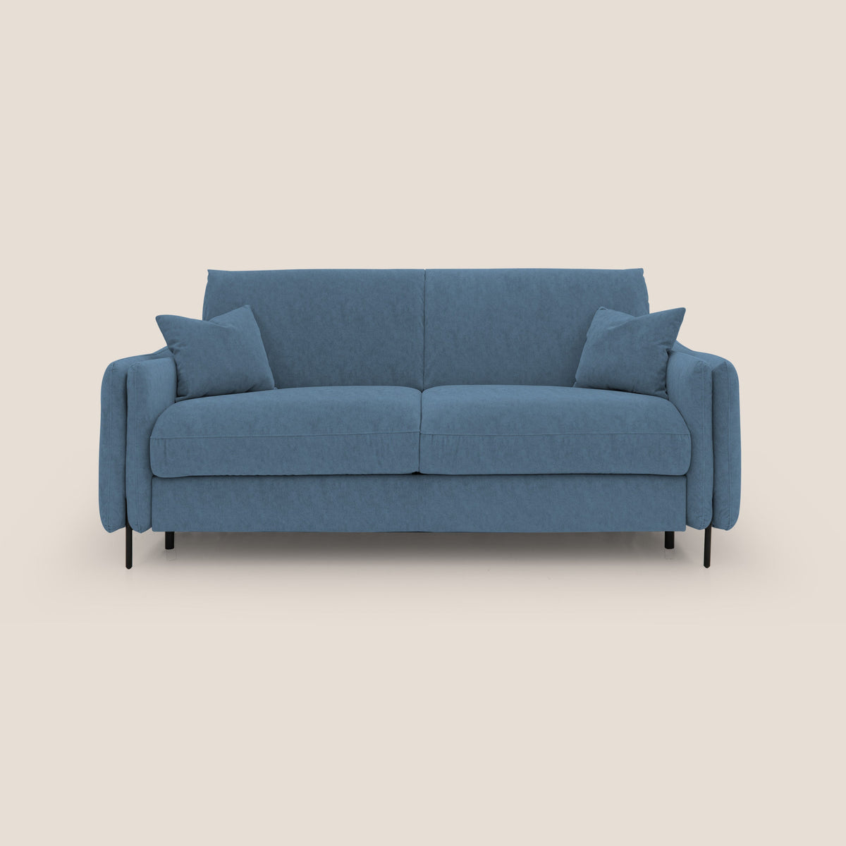 Gregory Divano letto con materasso h18 cm in microfibra effetto velluto impermeabile T09 blu - divitt.sbs