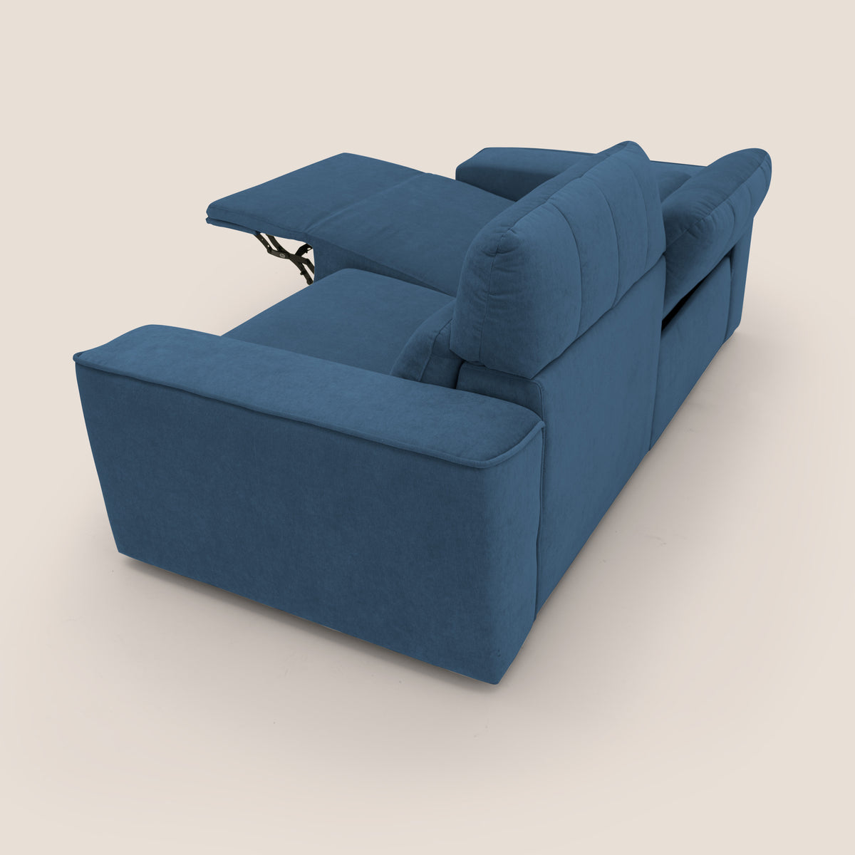 Clark Divano modulare con opzione relax elettrico in tessuto smacchiabile impermeabile T17 blu - divitt.sbs