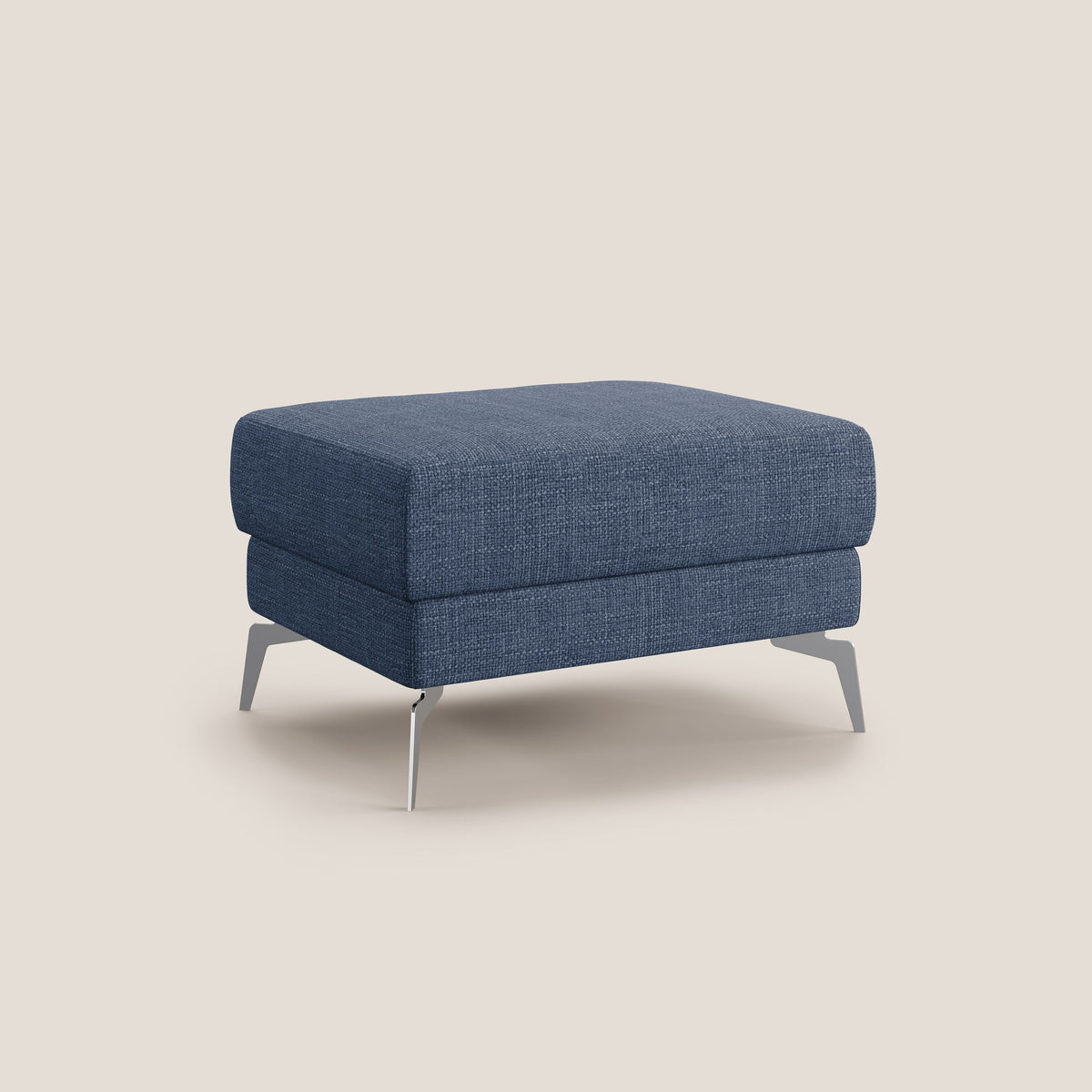 Star Pouf con piedini alti in tessuto impermeabile morbido intreccio T06 blu - divitt.sbs