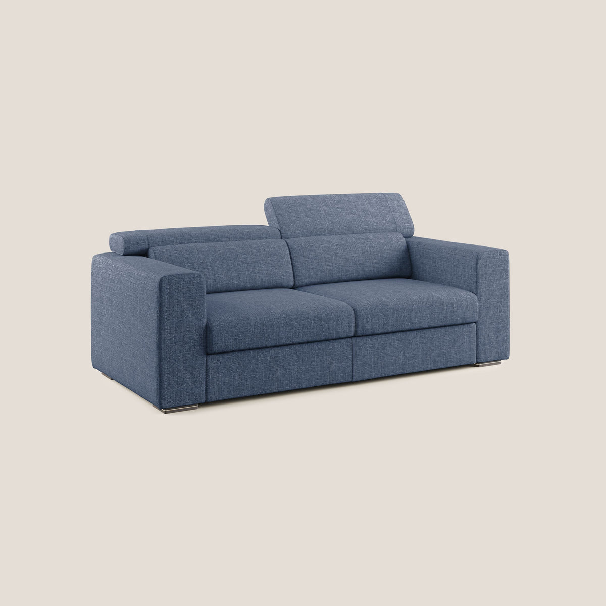 Vegas divano con poggiatesta reclinabili in morbido tessuto impermeabile T06 blu - divitt.sbs