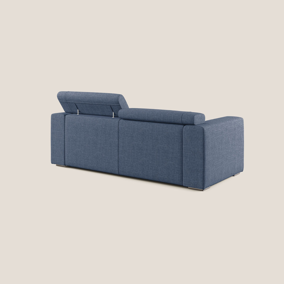 Vegas divano con poggiatesta reclinabili in morbido tessuto impermeabile T06 blu - divitt.sbs