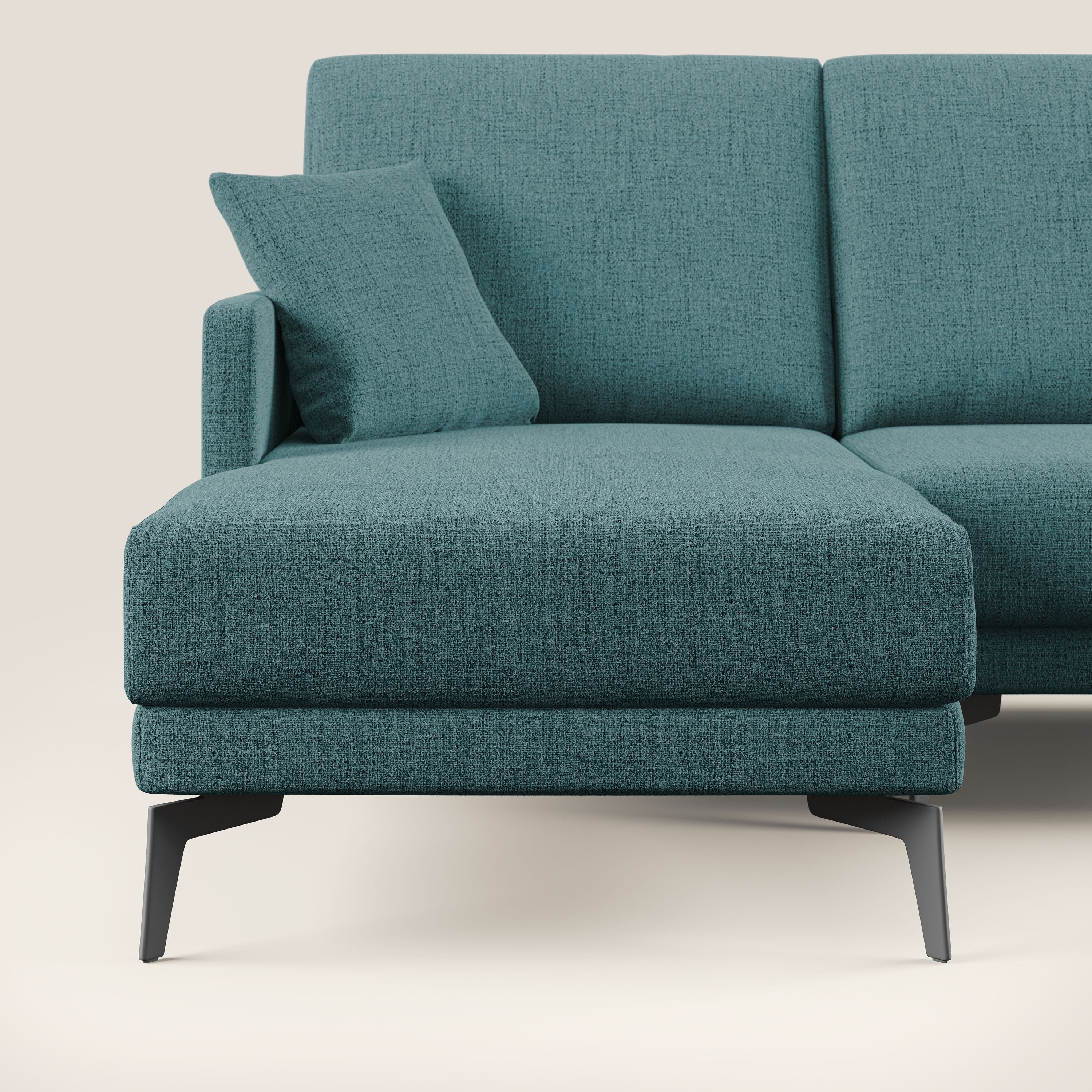 Saturno divano panoramico moderno in tessuto morbido impermeabile T03 azzurro - divitt.sbs