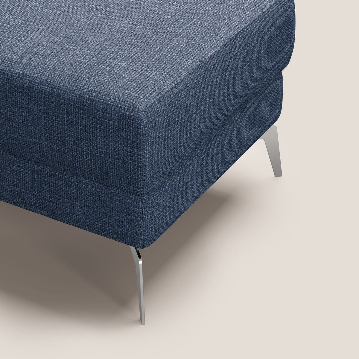 Star Pouf con piedini alti in tessuto impermeabile morbido intreccio T06 blu - divitt.sbs