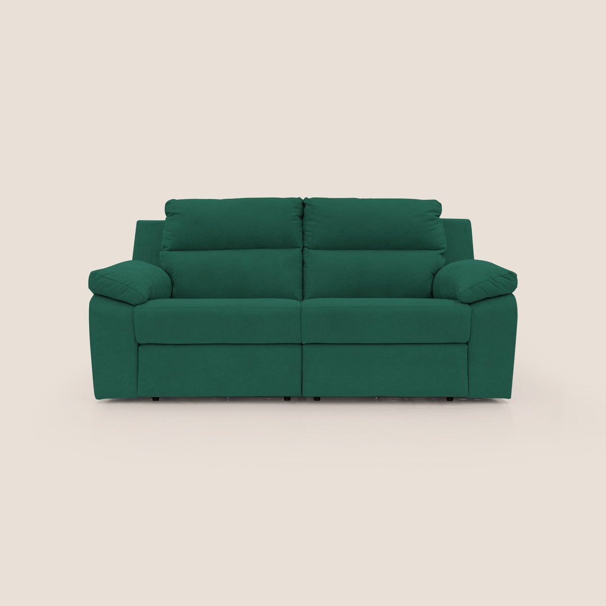 Romeo Divano relax con recliner elettrico in morbido tessuto impermeabile T02 verde - divitt.sbs