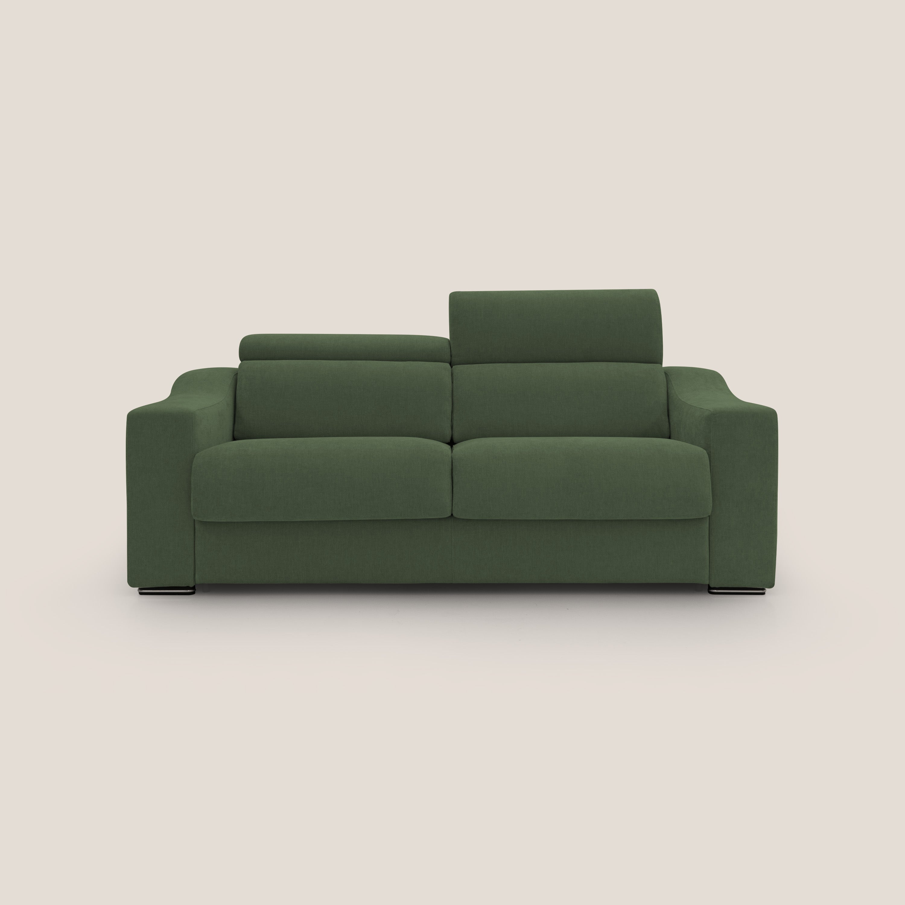 Bomber divano letto matrimoniale con poggiatesta in tessuto impermeabile T14 verde - divitt.sbs