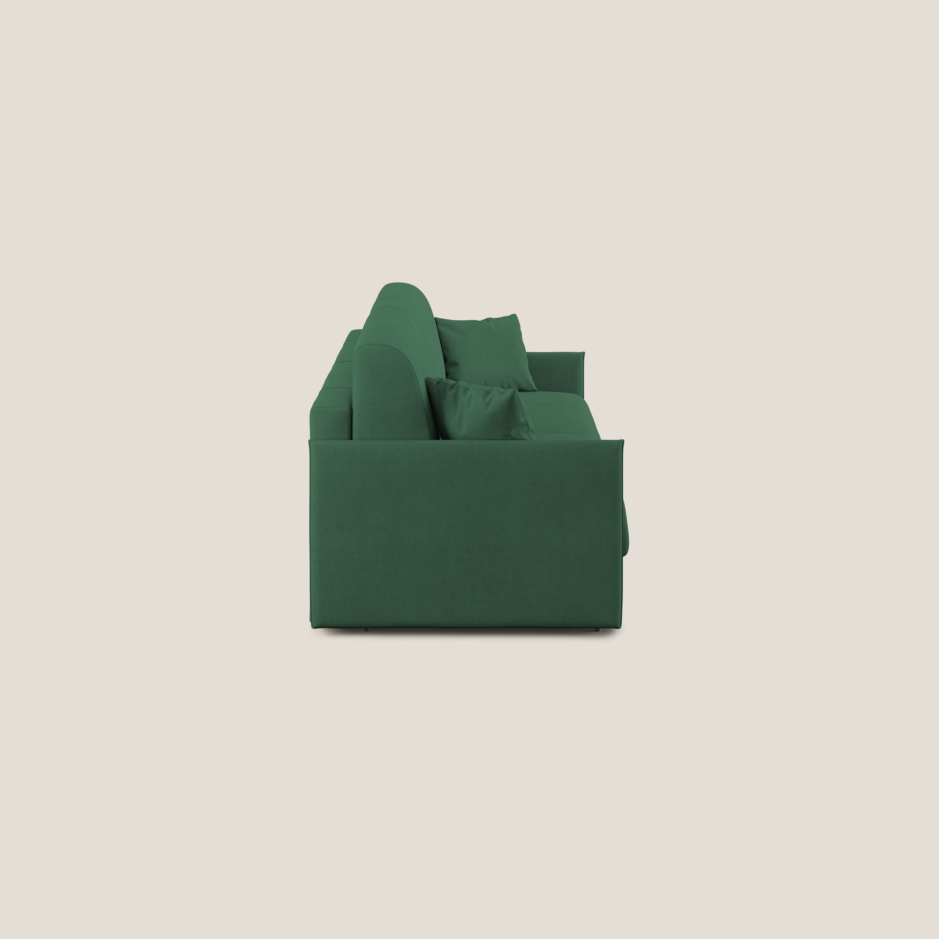 Evans Divano letto in morbido tessuto impermeabile T02 verde - divitt.sbs