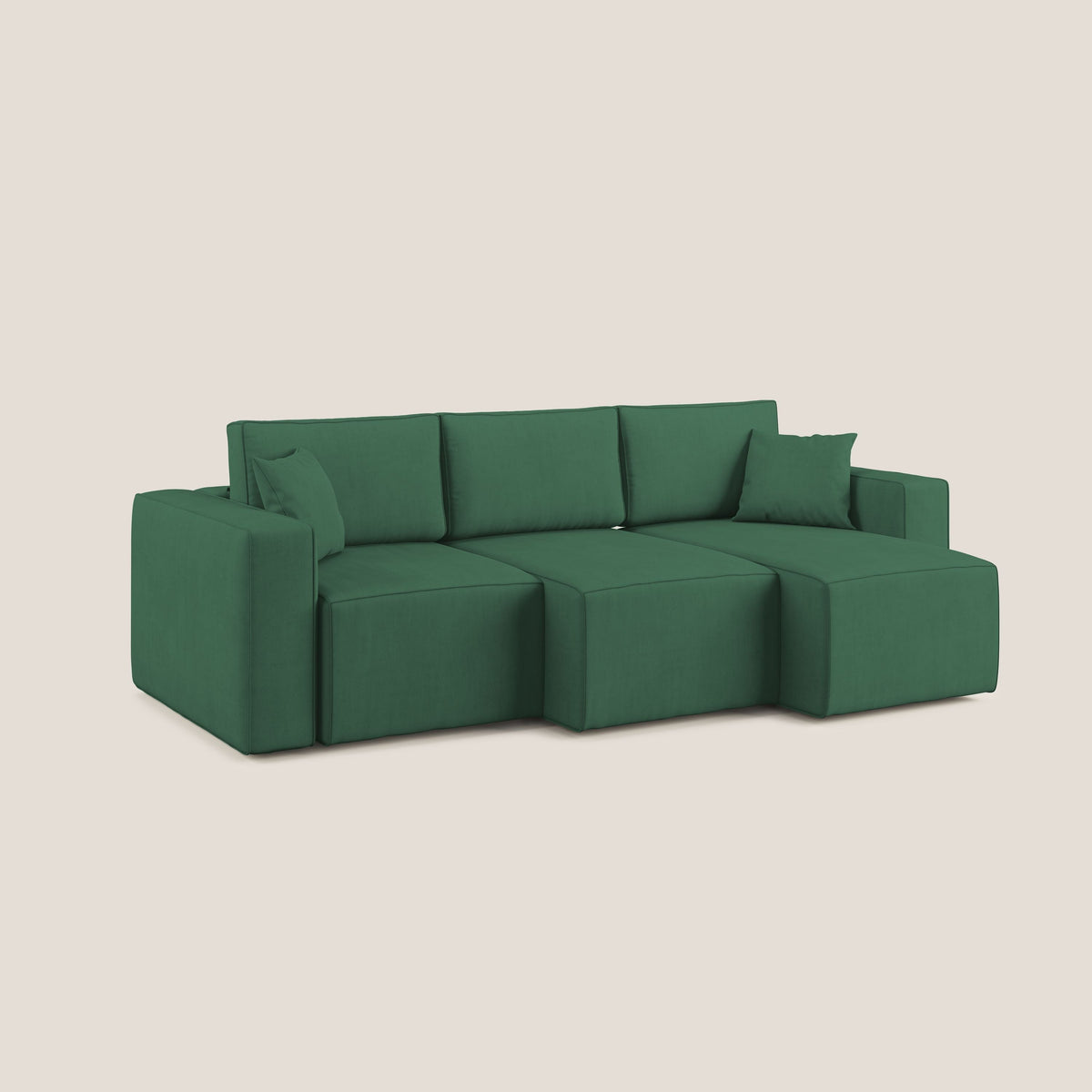 Morfeo divano con 3 sedute estraibili in morbido tessuto impermeabile T02 verde - divitt.sbs