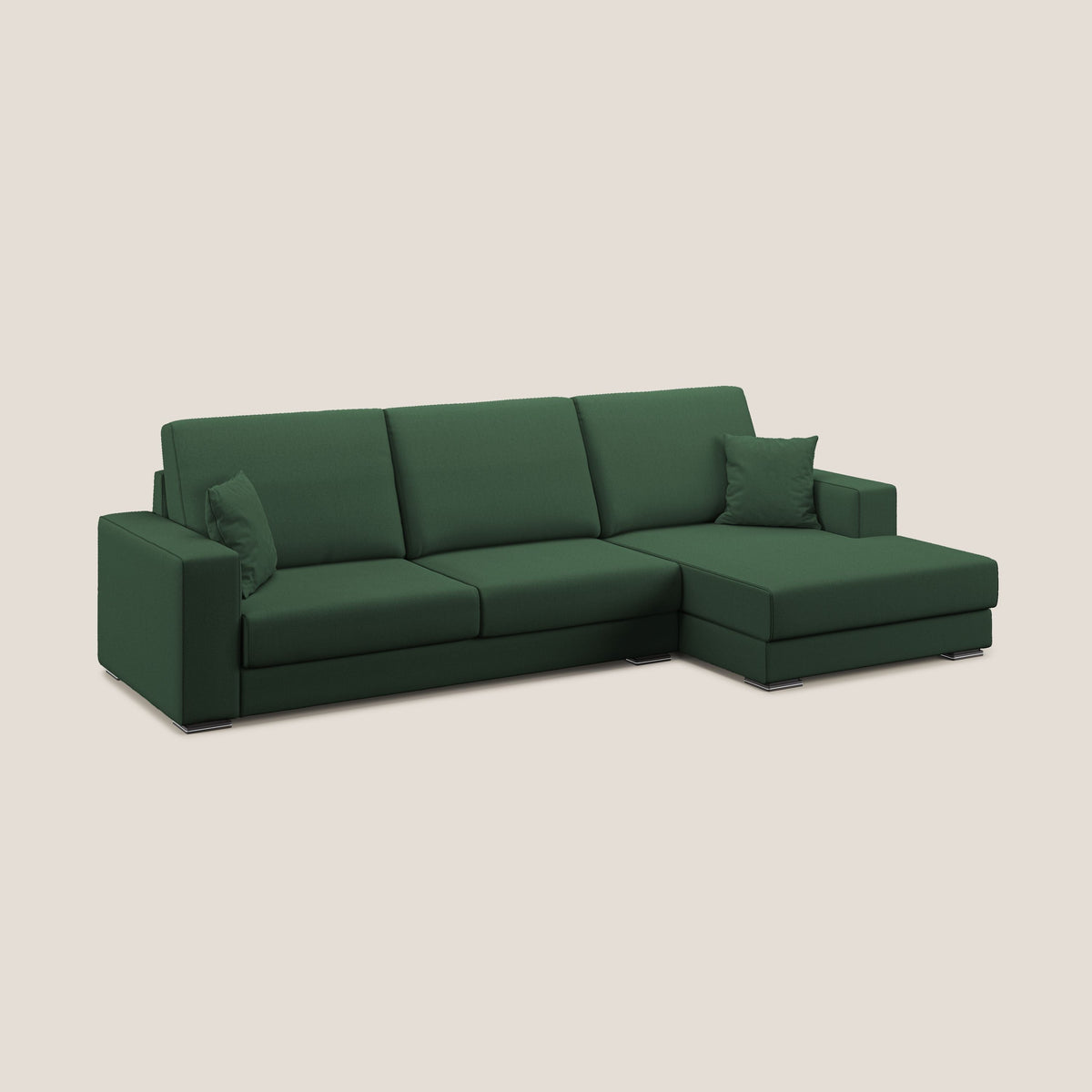 Marte divano angolare in tessuto smacchiabile impermeabile T08 verde - divitt.sbs