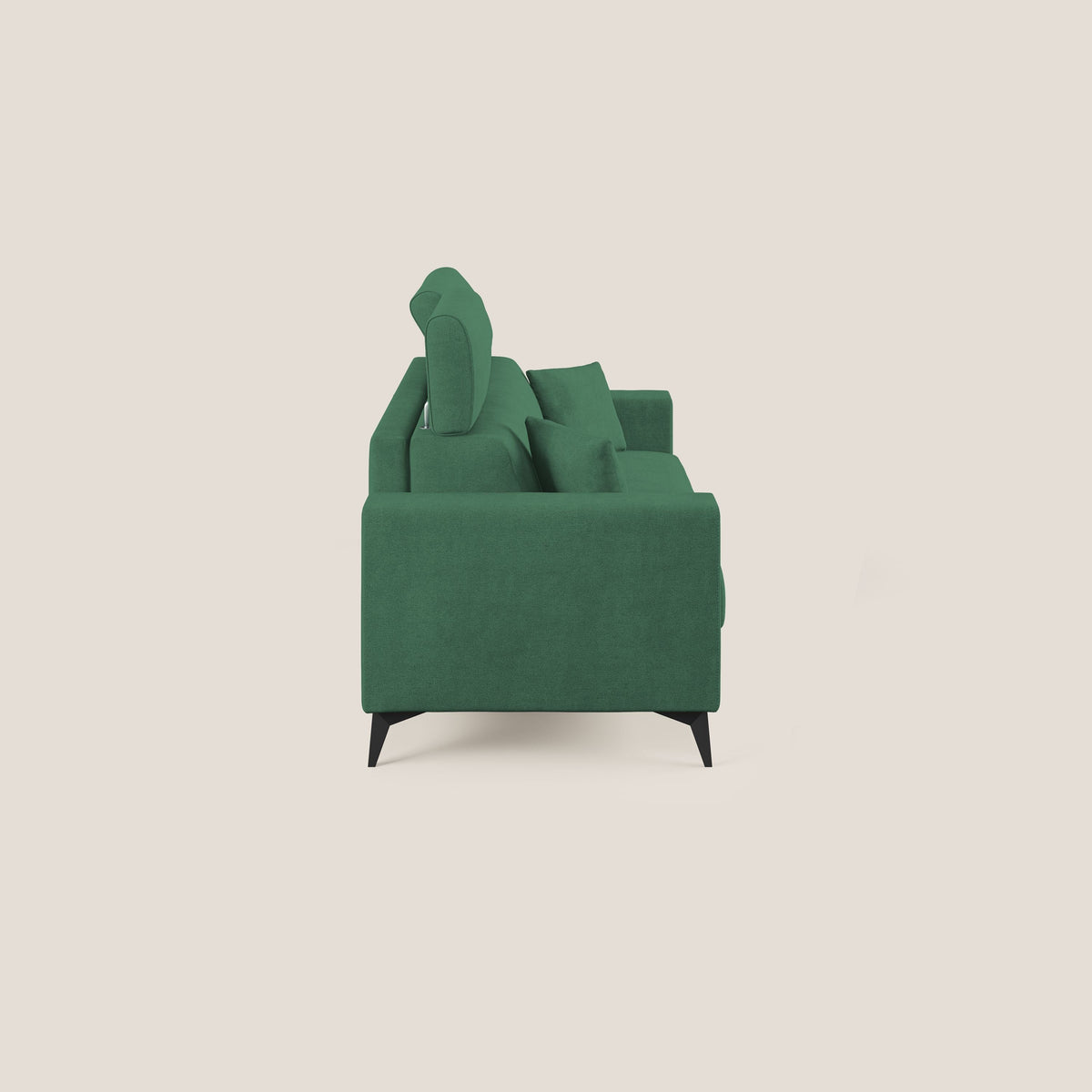Pegaso divano letto con poggiatesta reclinabili e rivestimento T02 verde - divitt.sbs