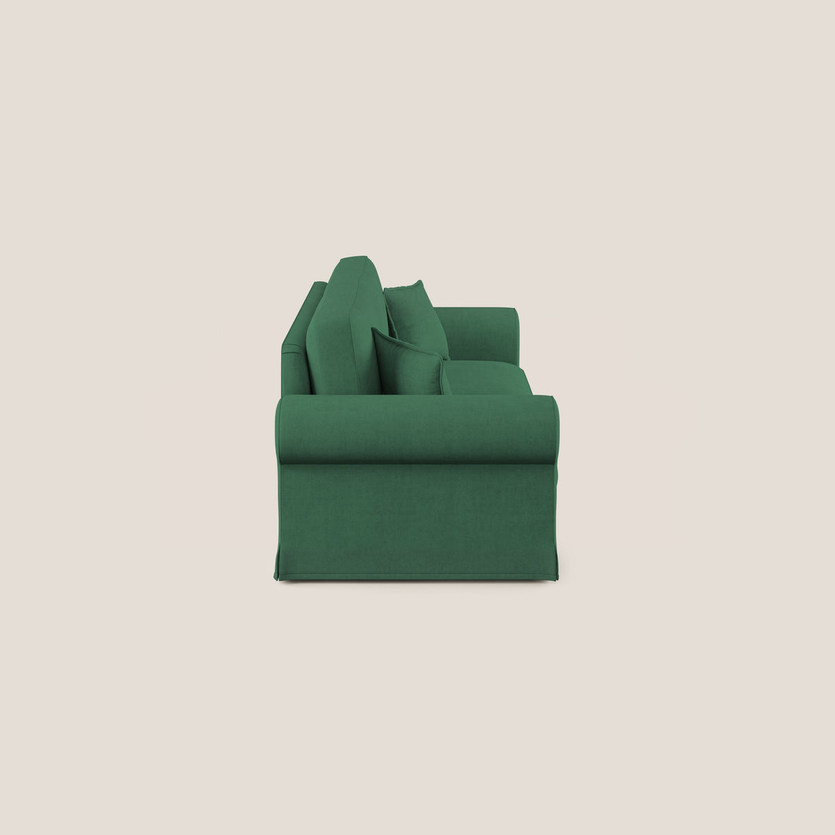 Lady divano classico in piuma d'oca realizzato con tessuto impermeabile T02 verde - divitt.sbs
