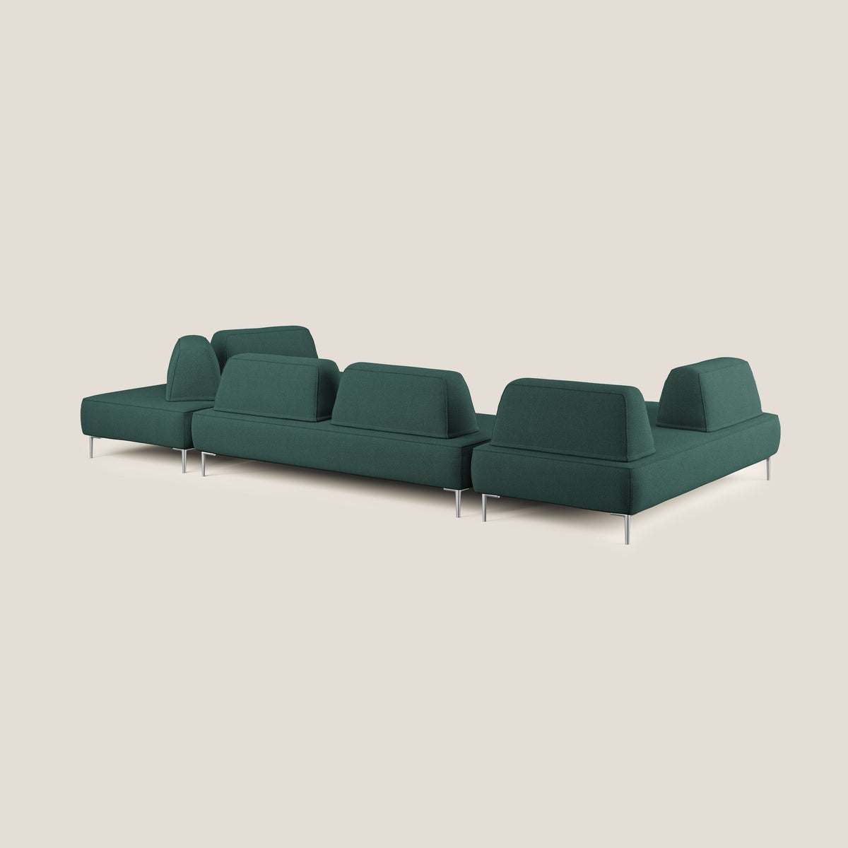 Newton divano panoramico modulare con schienali movibili T07 verde - divitt.sbs