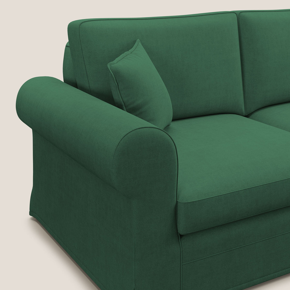 Lady divano classico in piuma d'oca realizzato con tessuto impermeabile T02 verde - divitt.sbs