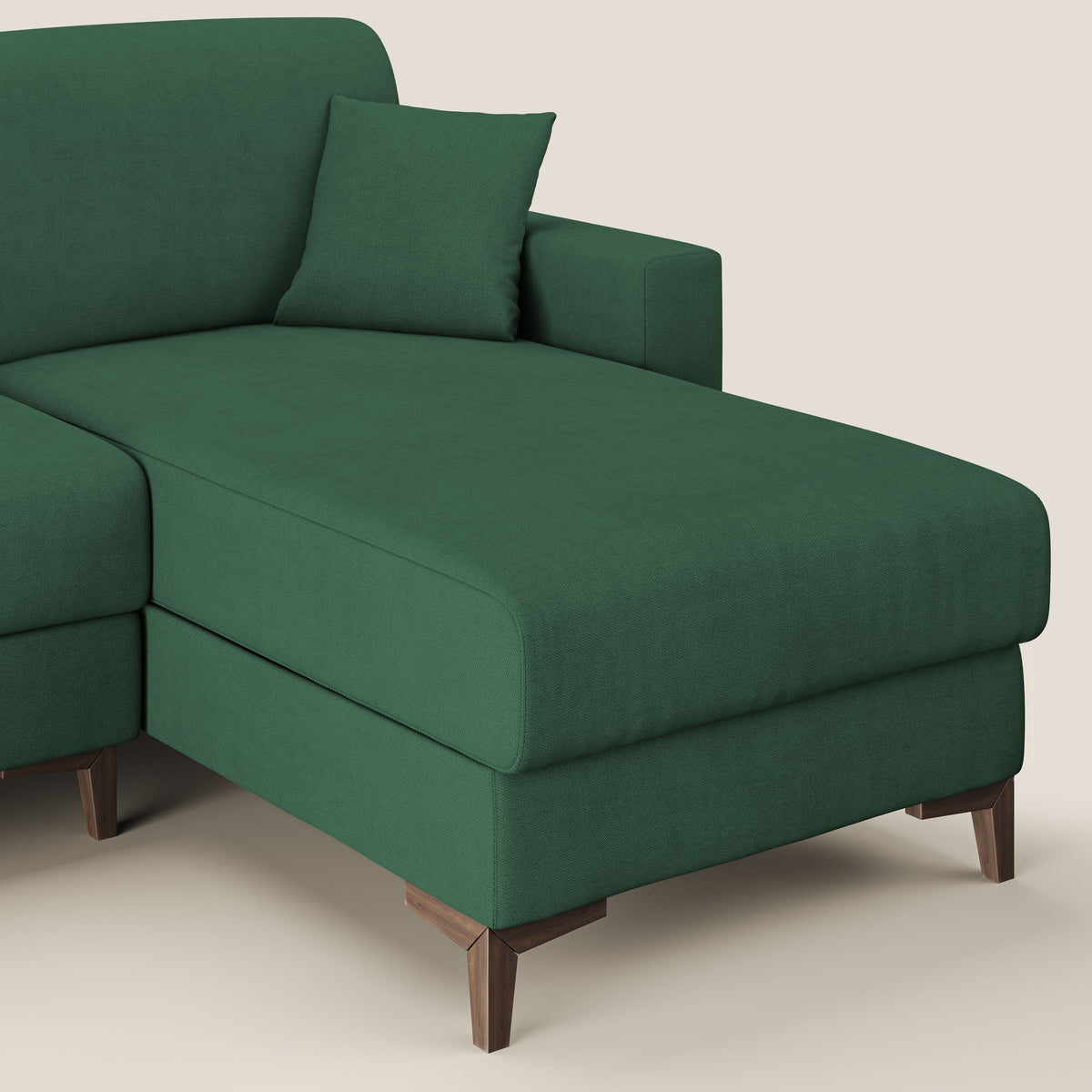 Kafka divano letto angolare in morbido tessuto impermeabile T02 verde - divitt.sbs