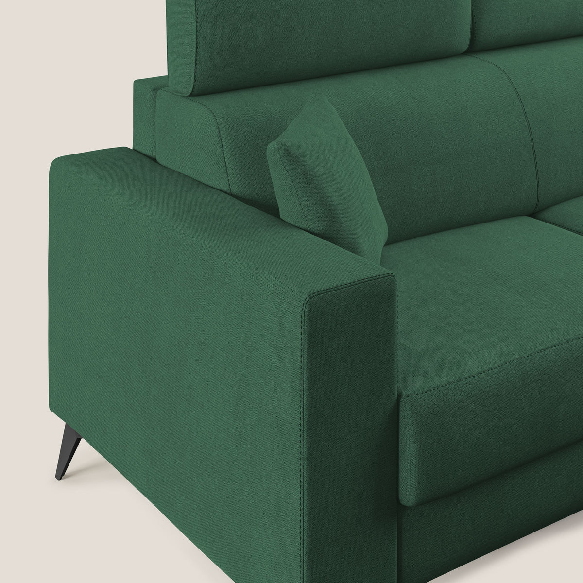 Pegaso divano letto con poggiatesta reclinabili e rivestimento T02 verde - divitt.sbs