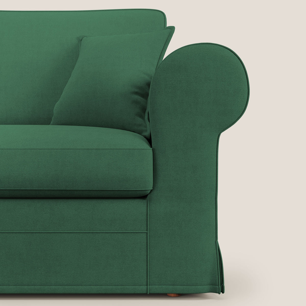 Lady divano classico in piuma d'oca realizzato con tessuto impermeabile T02 verde - divitt.sbs