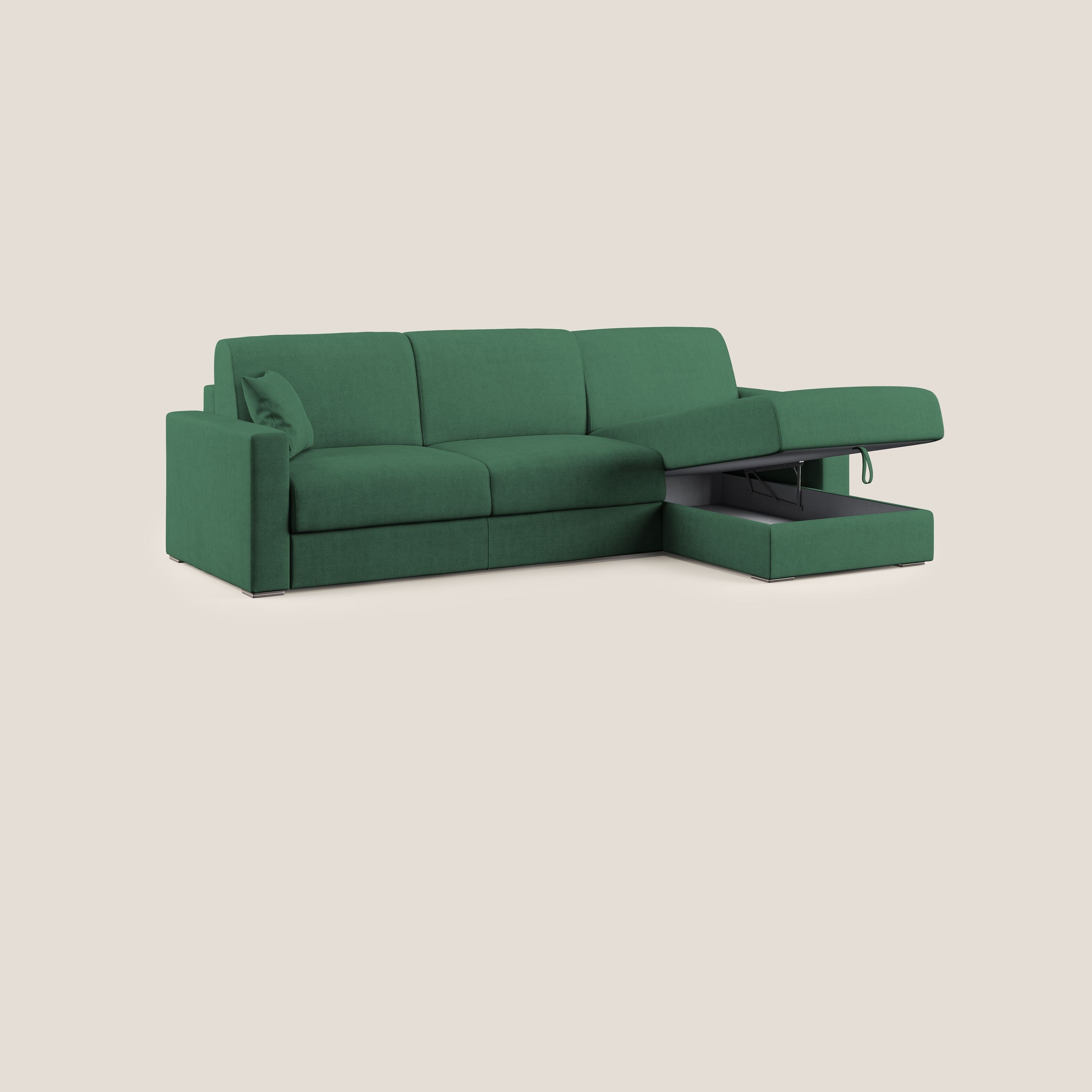 Best Divano letto angolare in tessuto impermeabile T02 verde - divitt.sbs