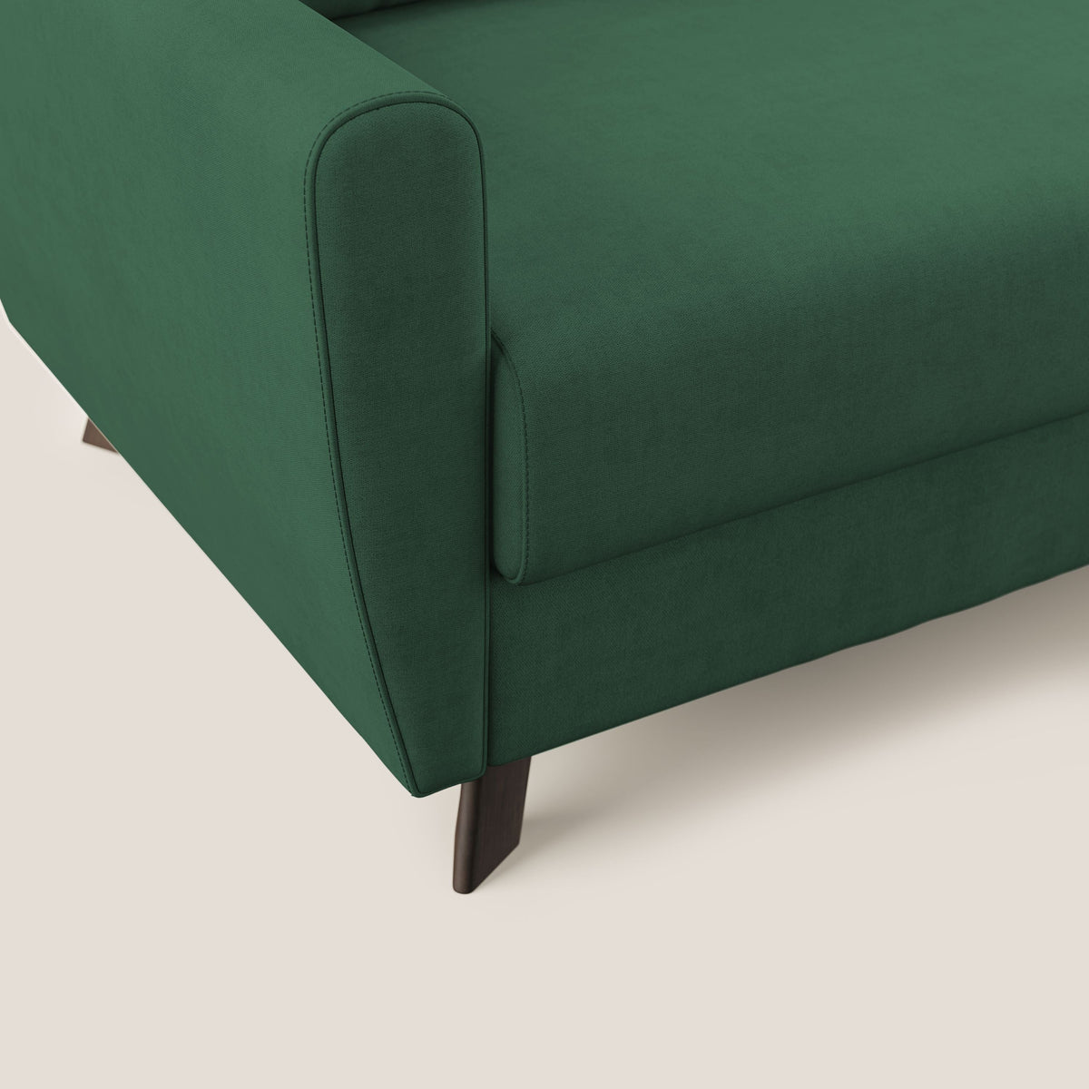 Callisto Divano letto angolare con penisola in tessuto morbido impermeabile T02 verde - divitt.sbs