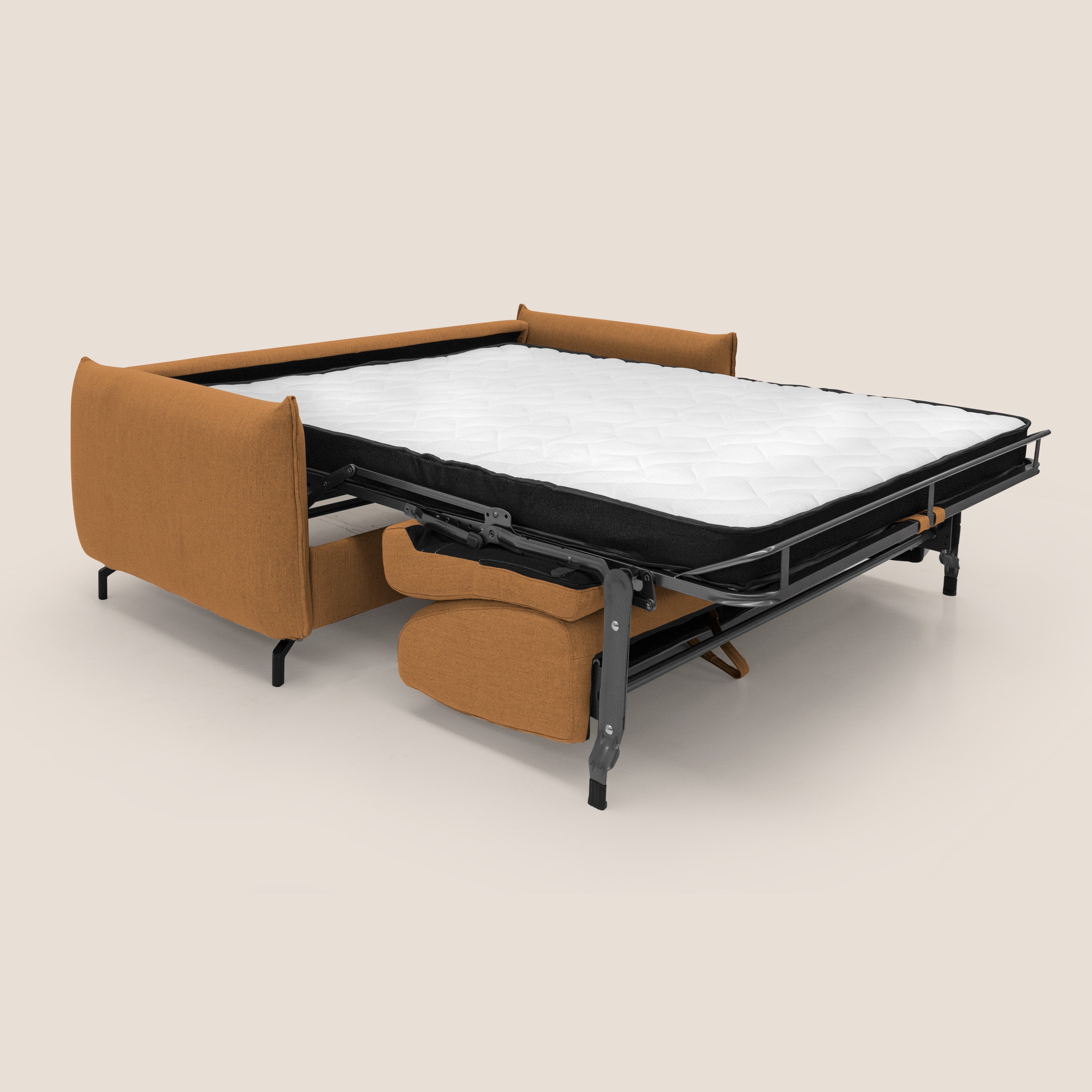 Scarlet divano letto in tessuto misto cotone impermeabile T19 arancio - divitt.sbs