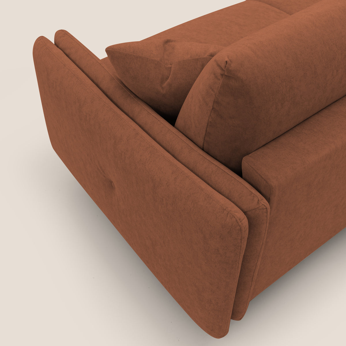 Gregory Divano letto con materasso h18 cm in microfibra effetto velluto impermeabile T09 ruggine - divitt.sbs