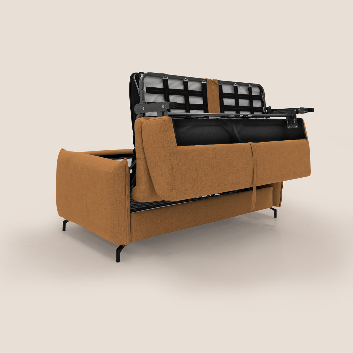 Scarlet divano letto in tessuto misto cotone impermeabile T19 arancio - divitt.sbs