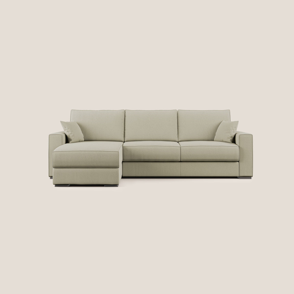Dream Divano letto angolare in tessuto smacchiabile T05 panna - divitt.sbs