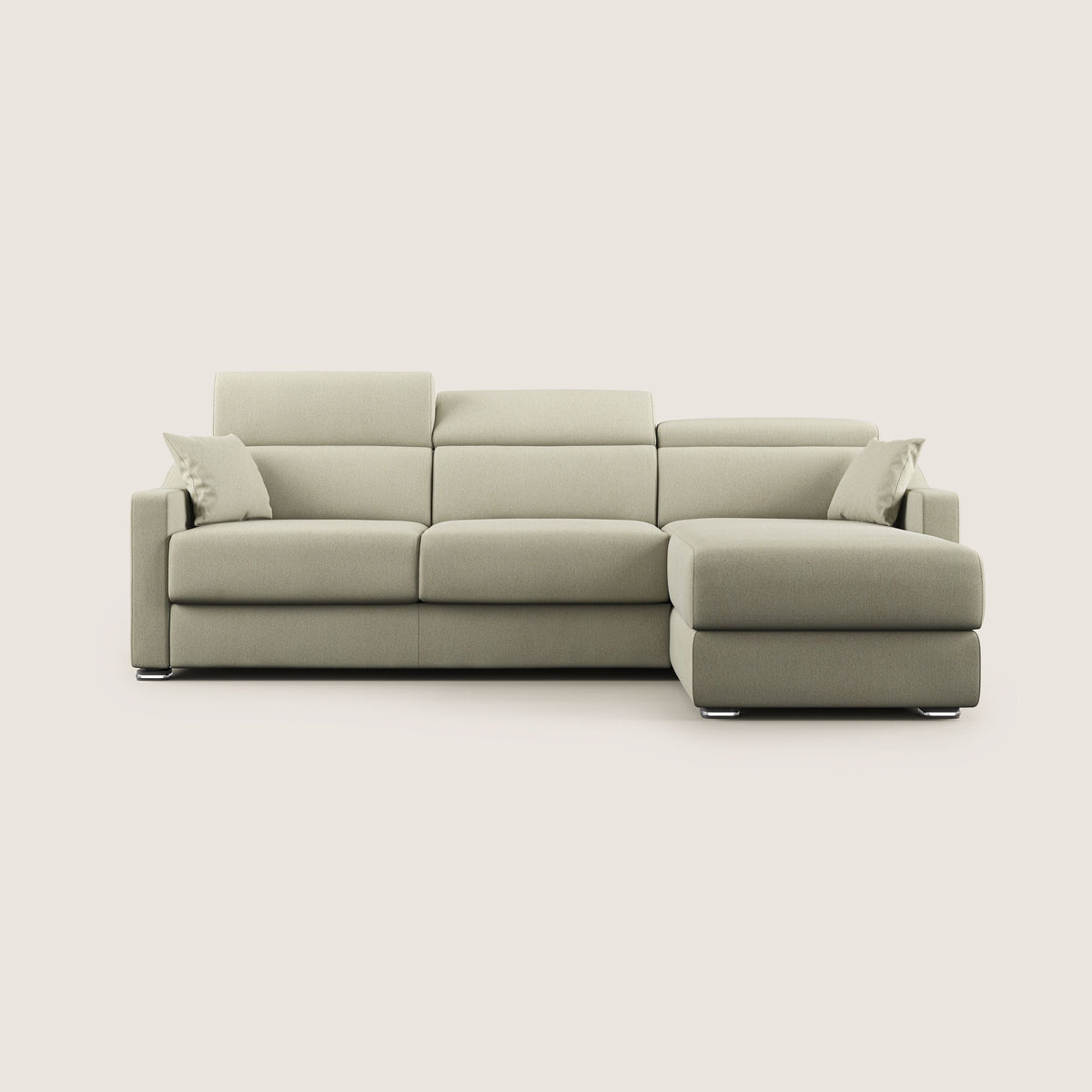 Amber divano letto angolare in tessuto smacchiabile T05 panna - divitt.sbs