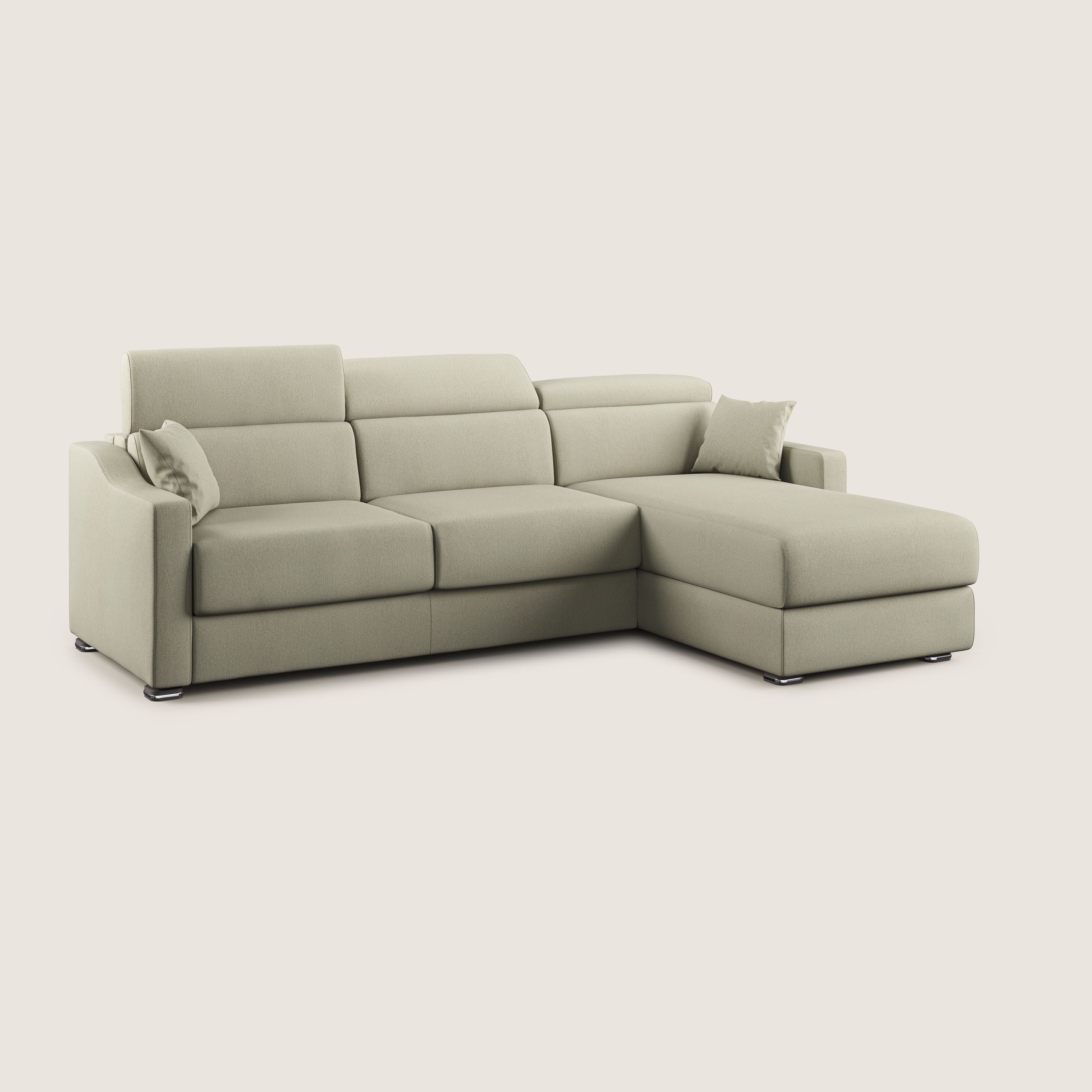 Amber divano letto angolare in tessuto smacchiabile T05 panna - divitt.sbs