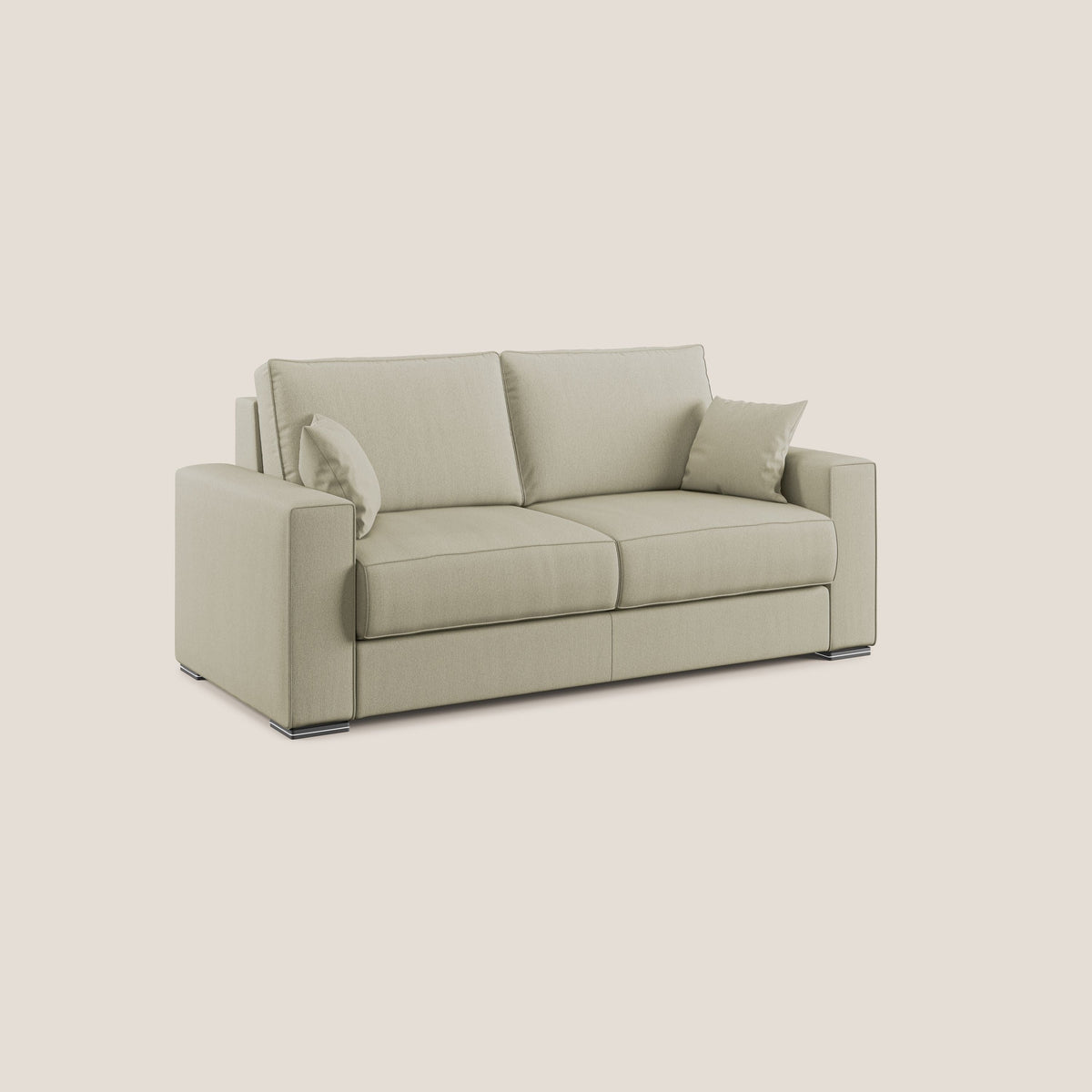 Dream Divano letto moderno dai morbidi cuscini in tessuto smacchiabile T05 panna - divitt.sbs
