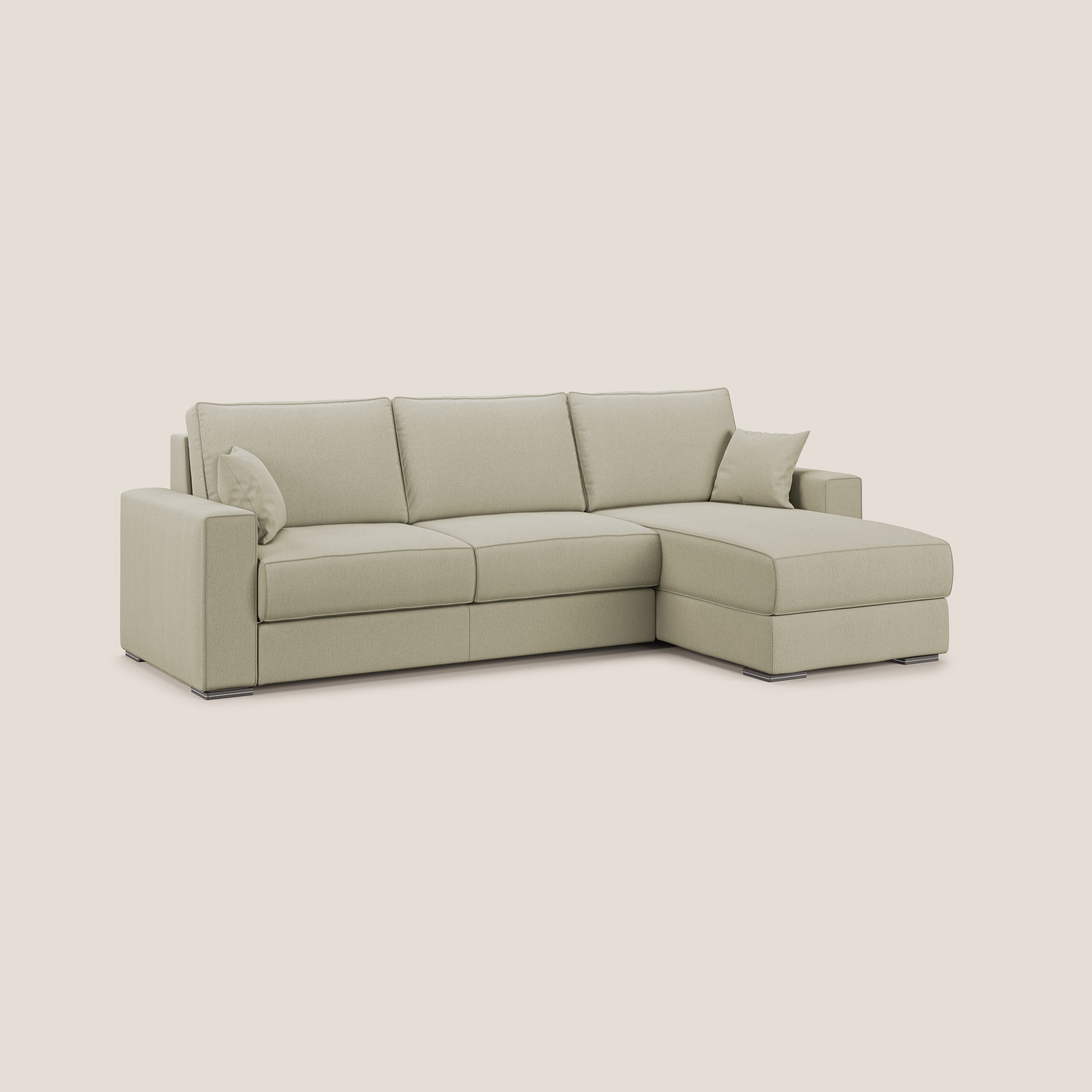 Dream Divano letto angolare in tessuto smacchiabile T05 panna - divitt.sbs
