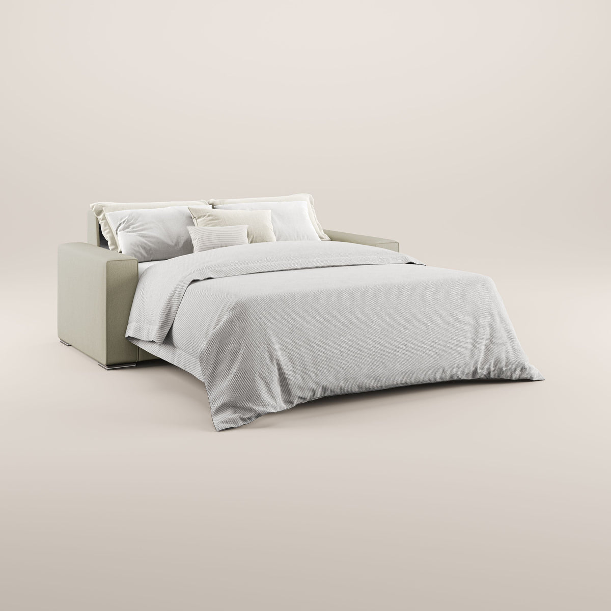 Dream Divano letto moderno dai morbidi cuscini in tessuto smacchiabile T05 panna - divitt.sbs