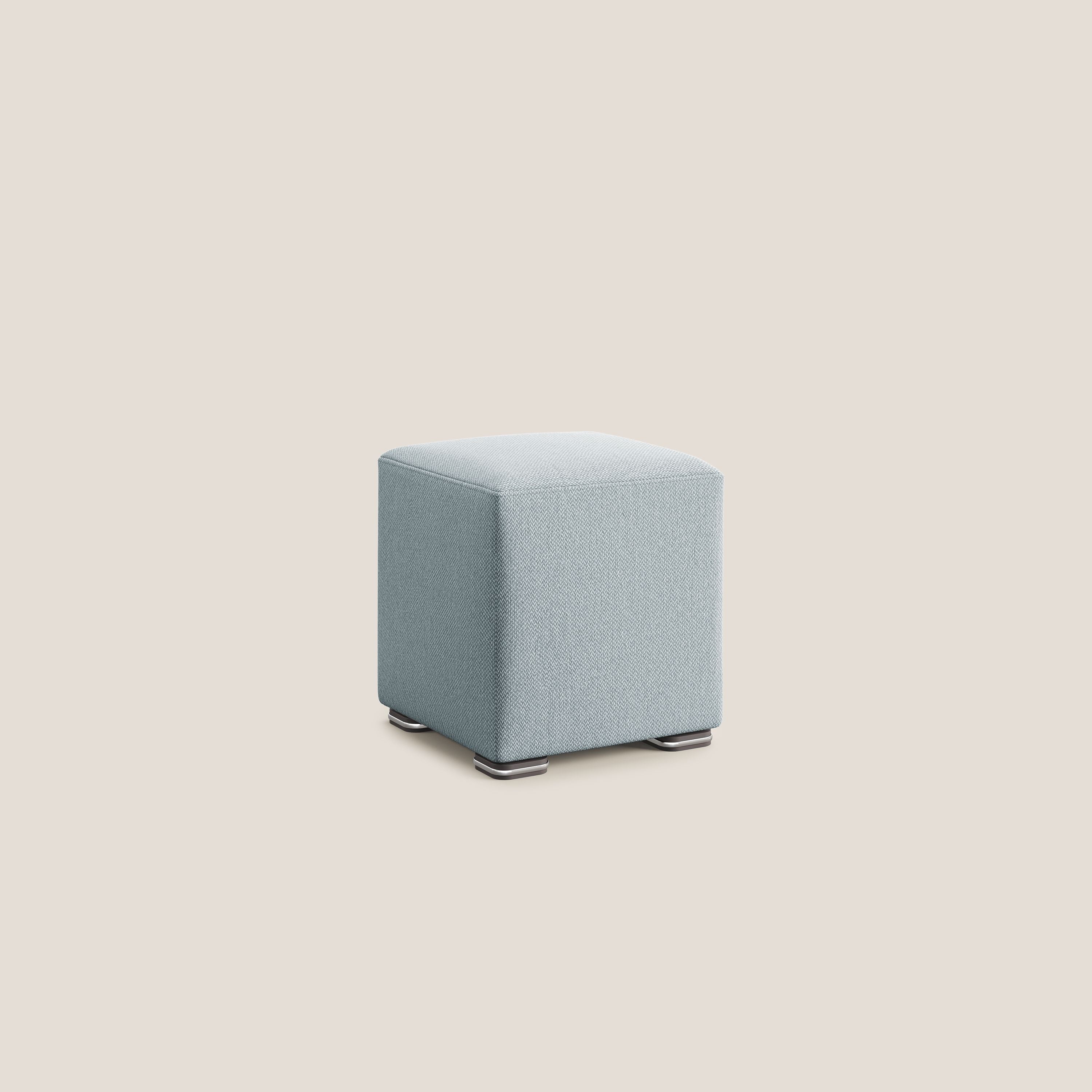 Cube pouf in tessuto morbido smacchiabile T05 carta da zucchero - divitt.sbs