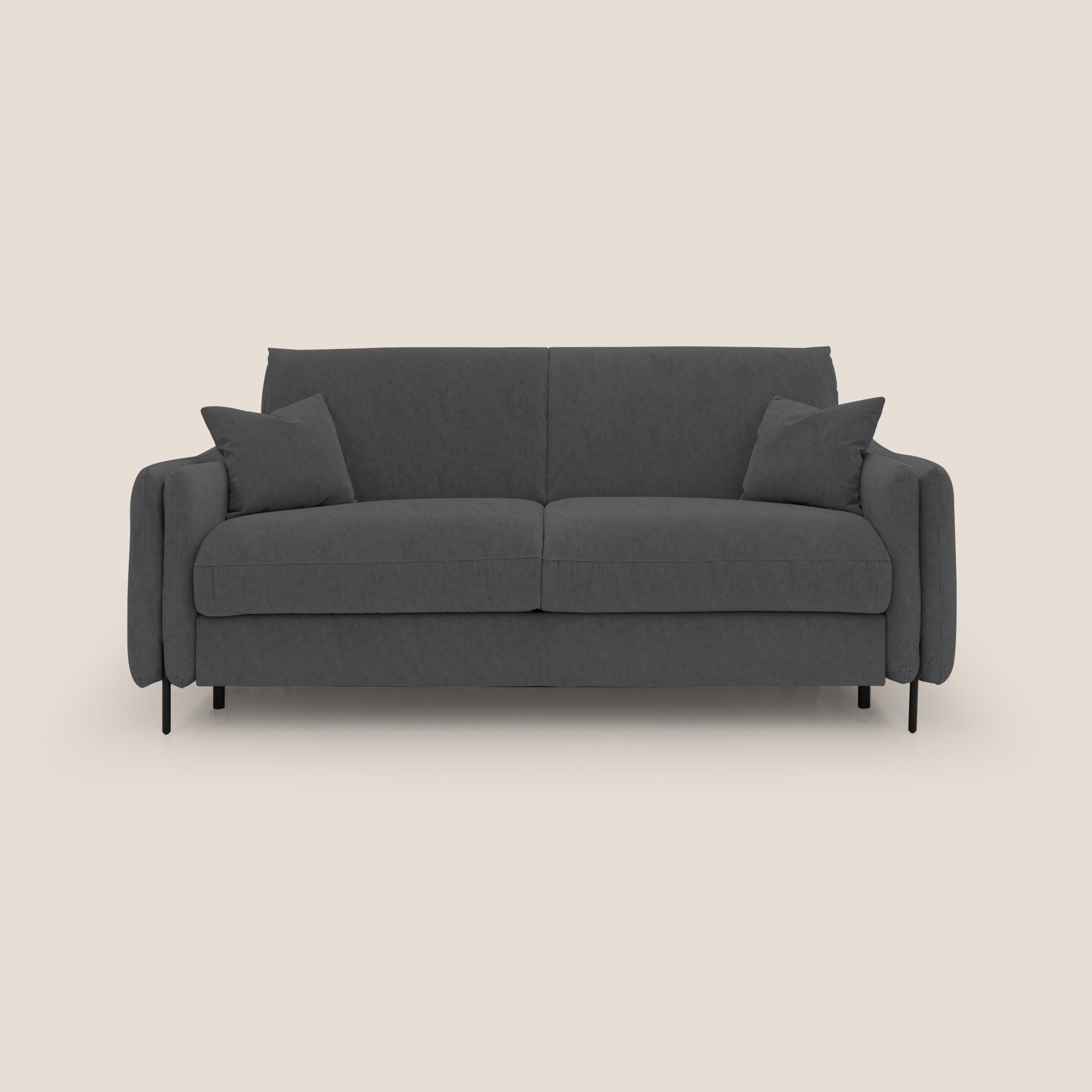 Gregory Divano letto con materasso h18 cm in microfibra effetto velluto impermeabile T09 antracite - divitt.sbs