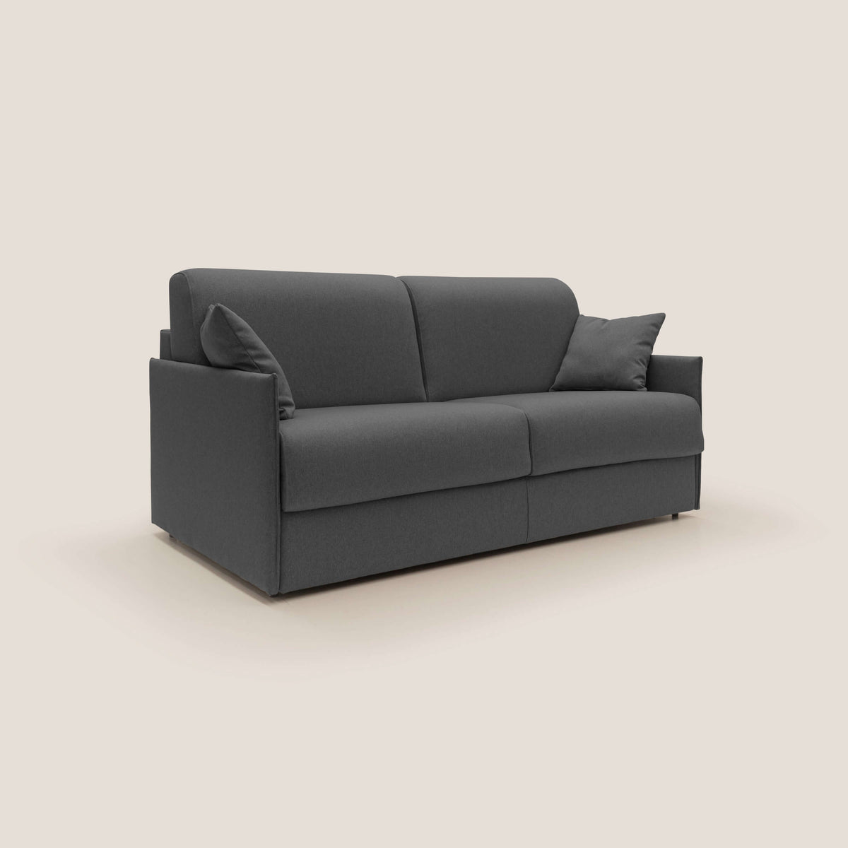 Evans Divano letto matrimoniale in tessuto impermeabile T13 antracite - divitt.sbs