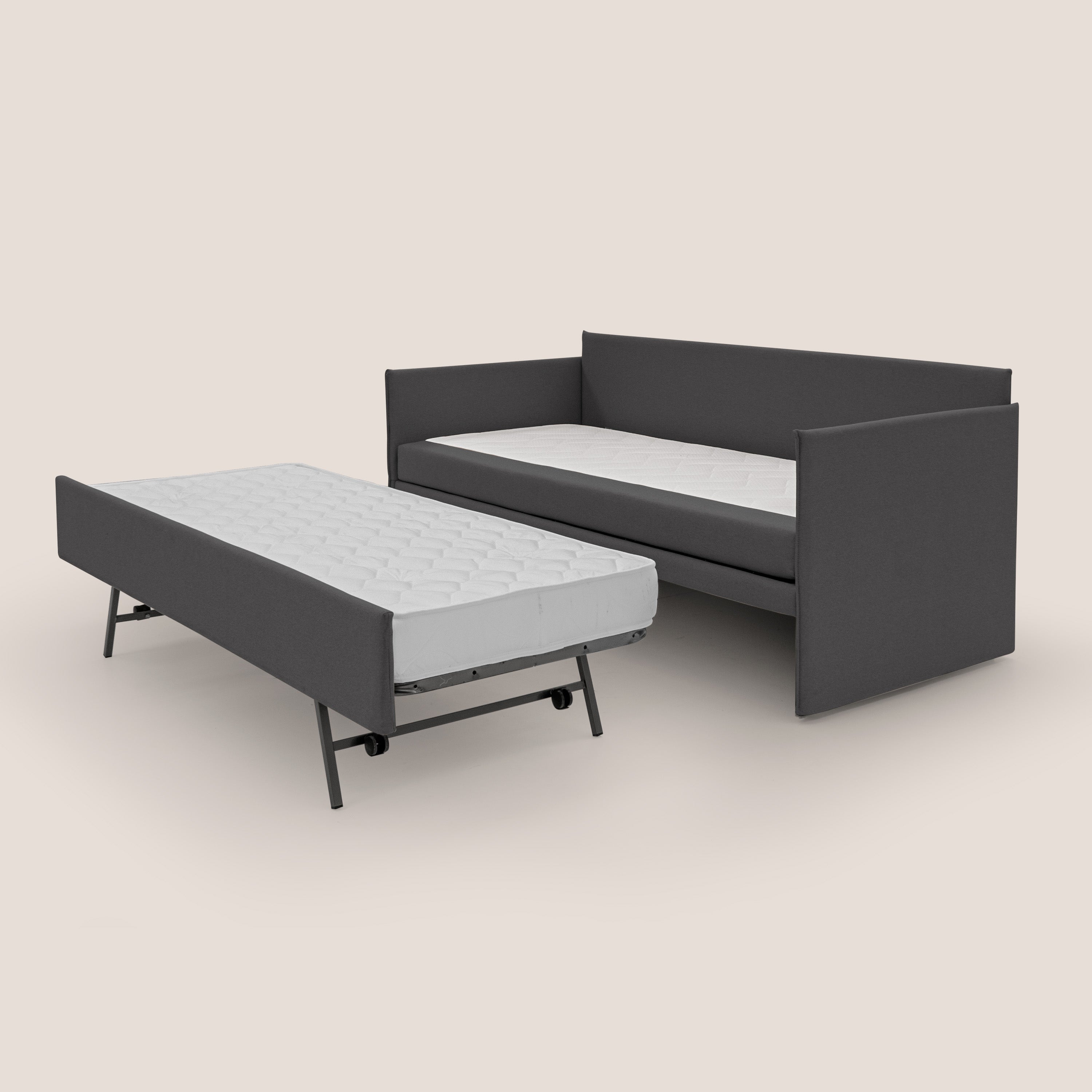 Brenta Divano duplex con doppio letto in tessuto simil cotone impermeabile T13 antracite - divitt.sbs